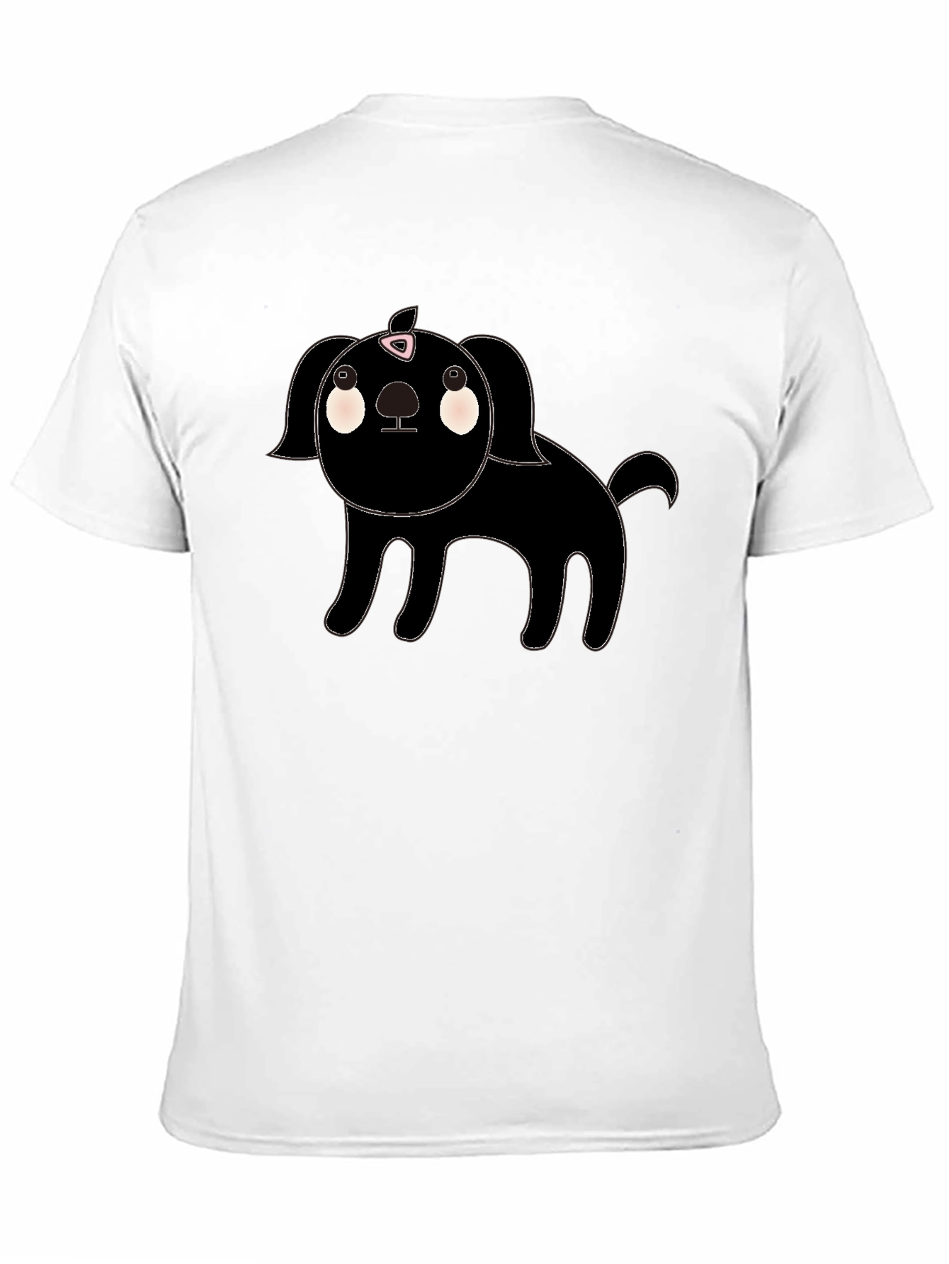Cute Black Dog Cartoon Graphic T-Shirt