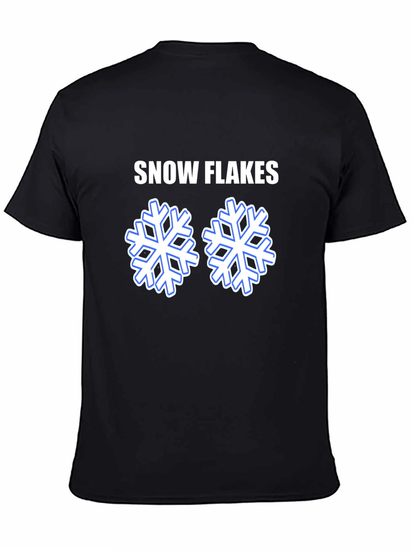 Snowflakes Graphic T-Shirt - Black Cotton Tee