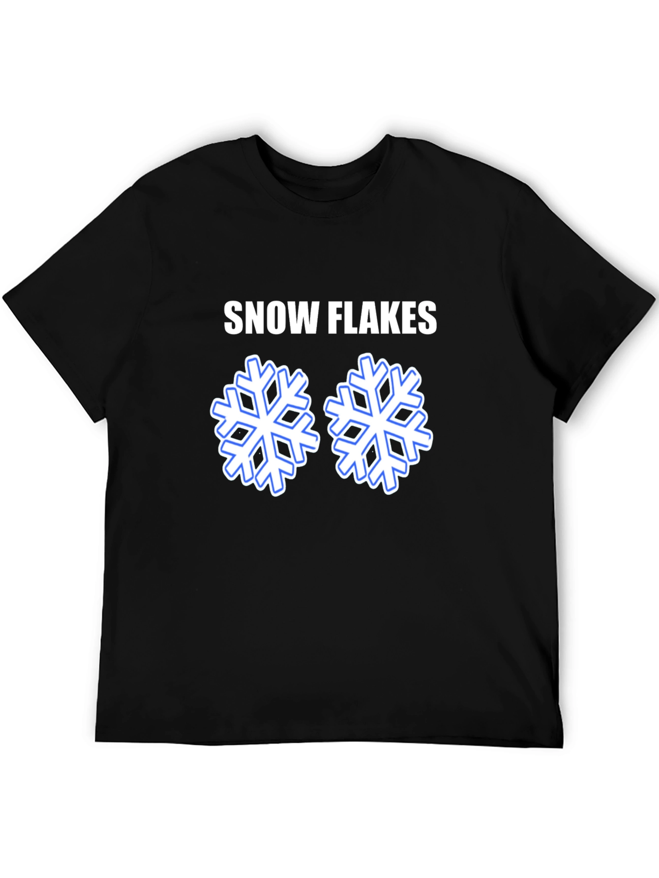 Snowflakes Graphic T-Shirt - Black Cotton Tee