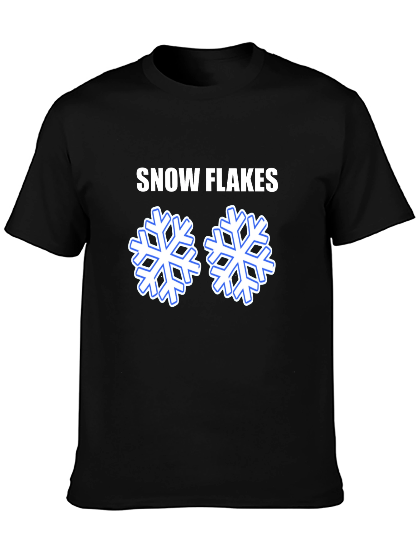 Snowflakes Graphic T-Shirt - Black Cotton Tee
