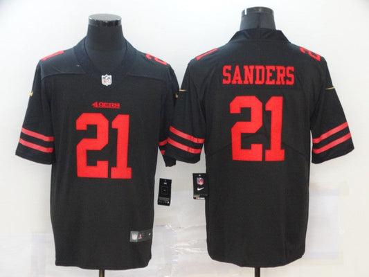 Men's San Francisco 49ers Deion Sanders #21 Black Game Jerseys