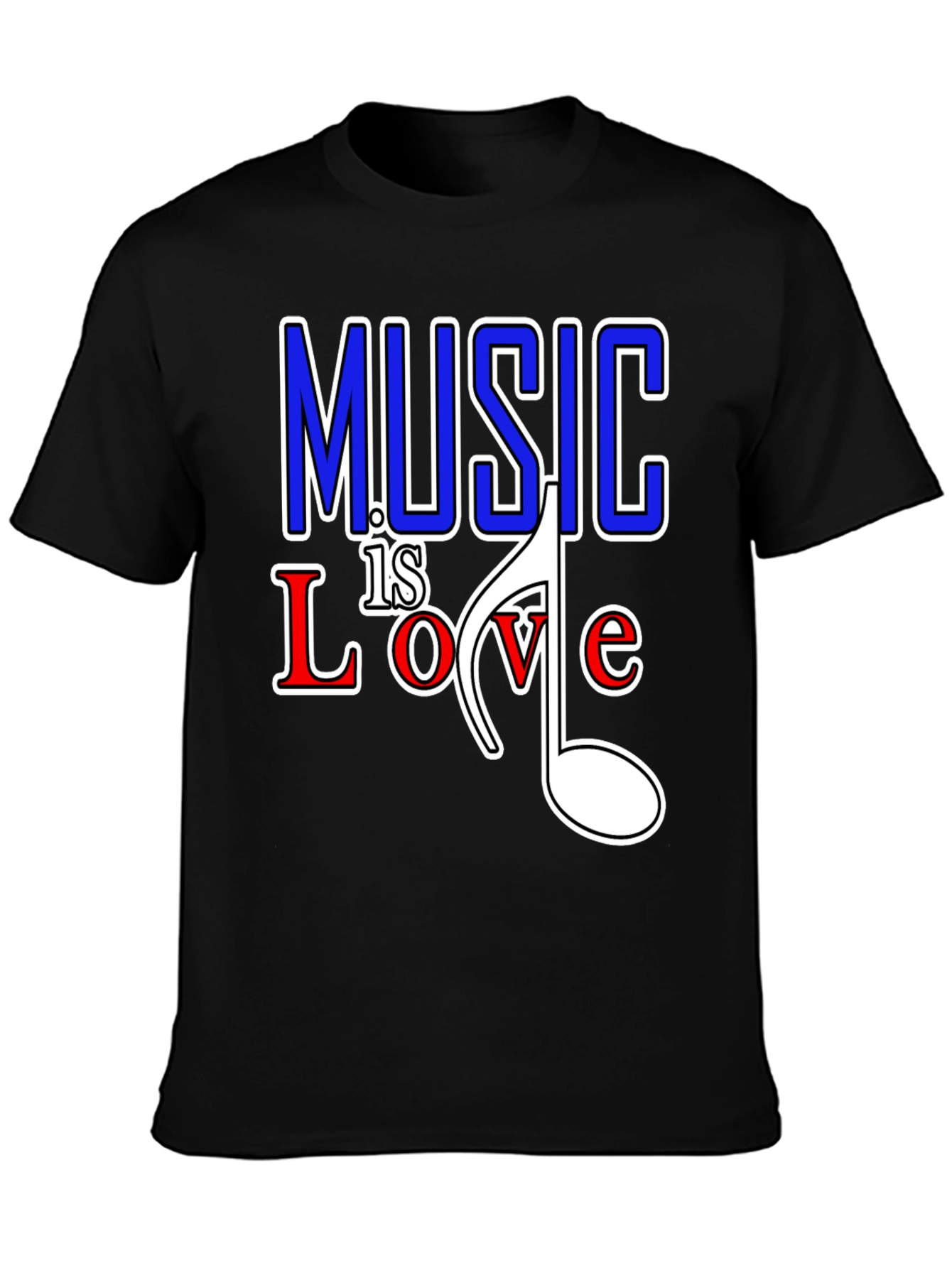 Music is Love Graphic Tee - Black