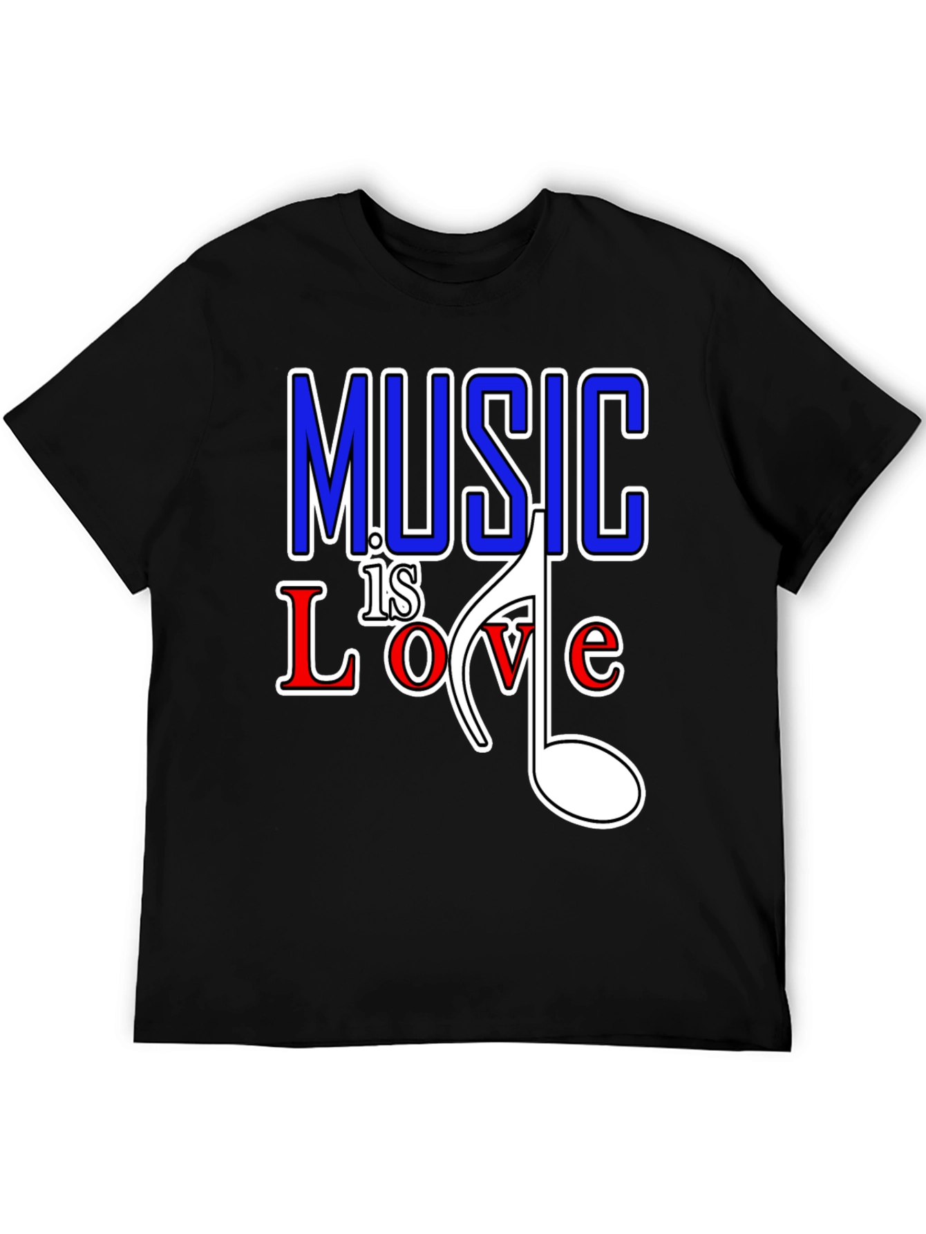 Music is Love Graphic Tee - Black