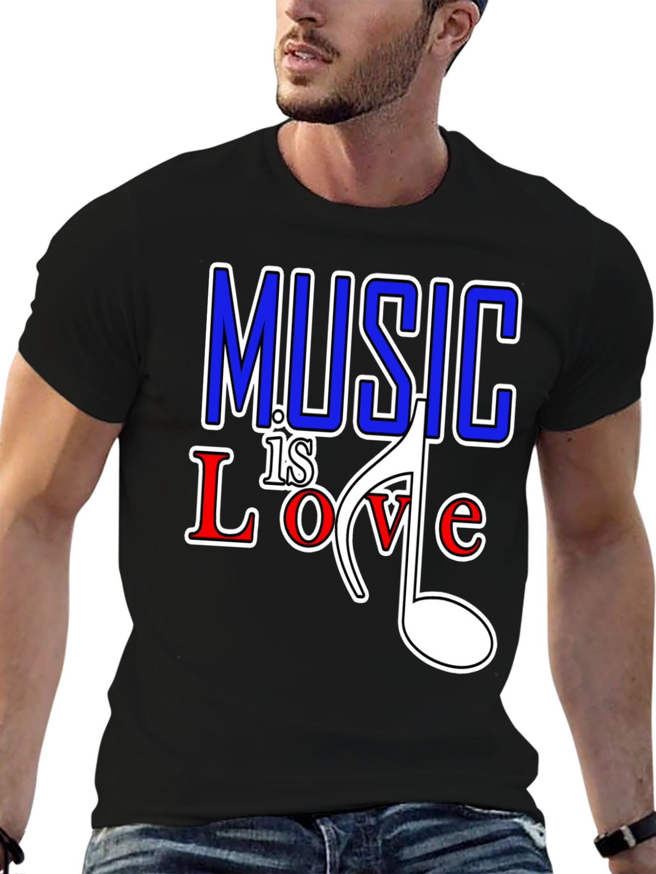 Music is Love Graphic Tee - Black