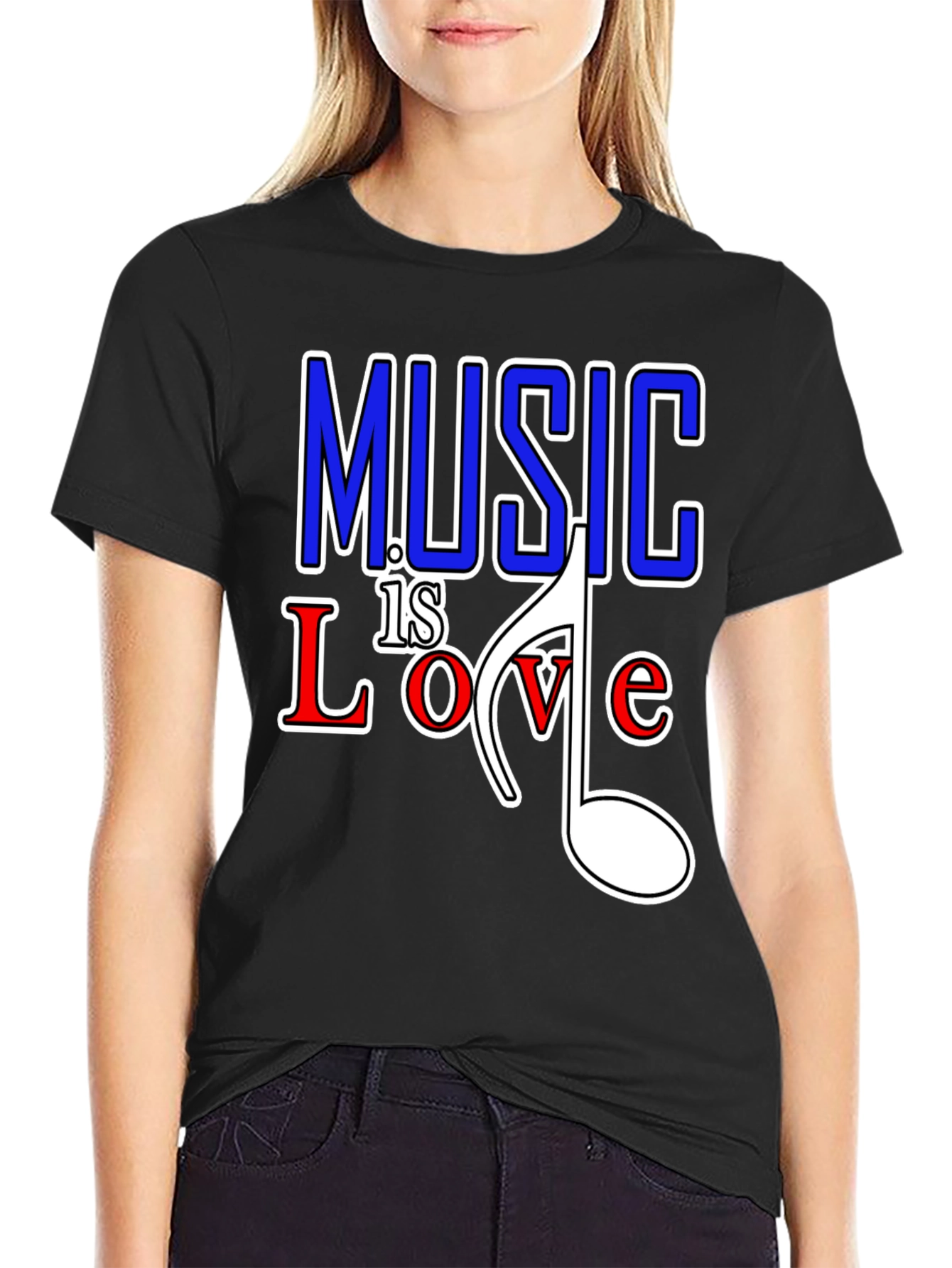 Music is Love Graphic Tee - Black
