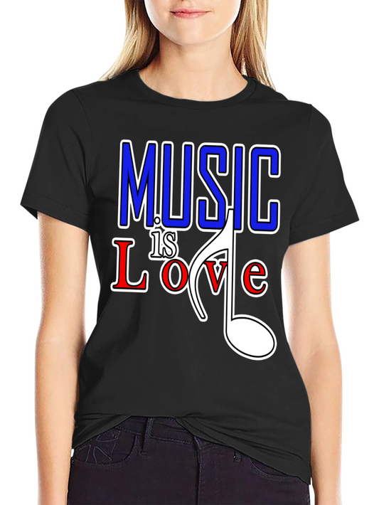 Music is Love Graphic Tee - Black