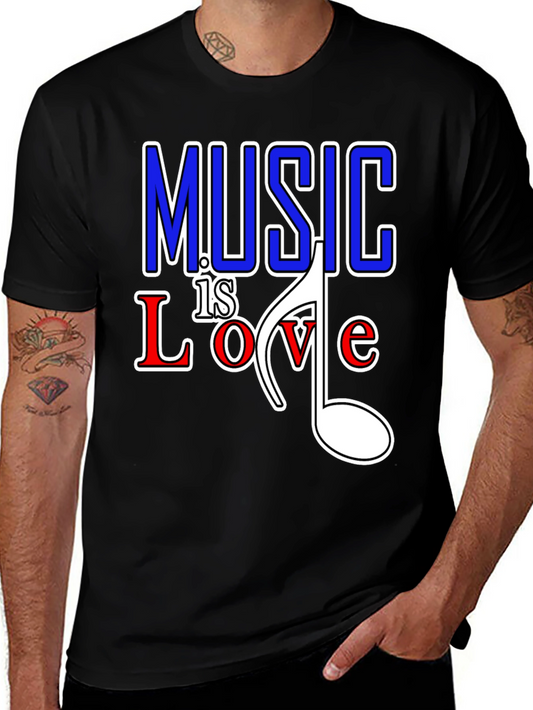 Music is Love Graphic Tee - Black