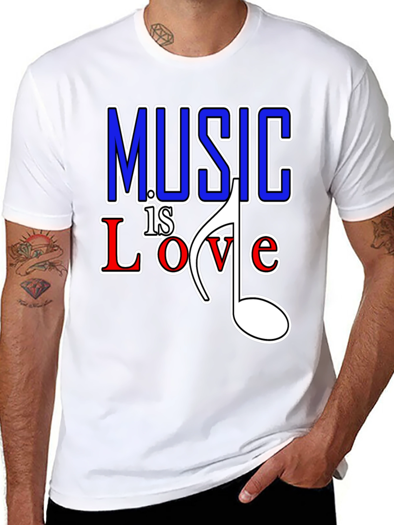 Music is Love Graphic Tee - Black