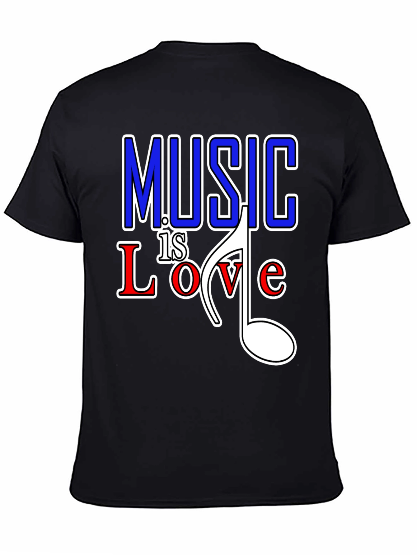 Music is Love Graphic Tee - Black