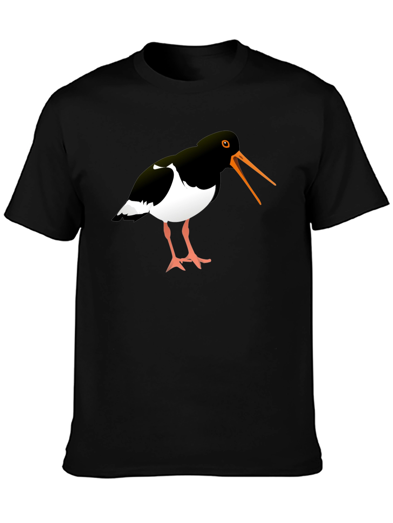 Oystercatcher Bird Black Graphic Tee Shirt