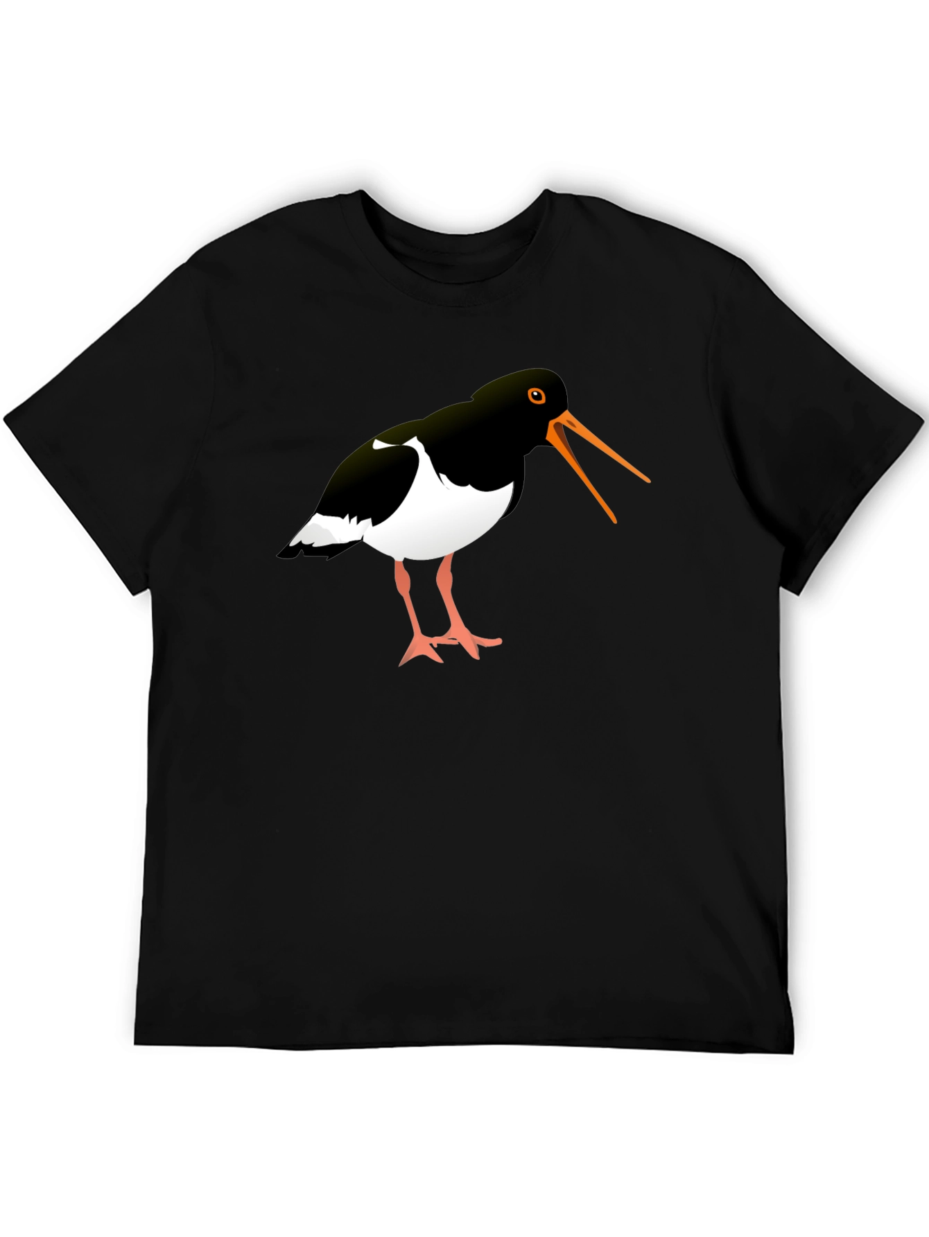 Oystercatcher Bird Black Graphic Tee Shirt