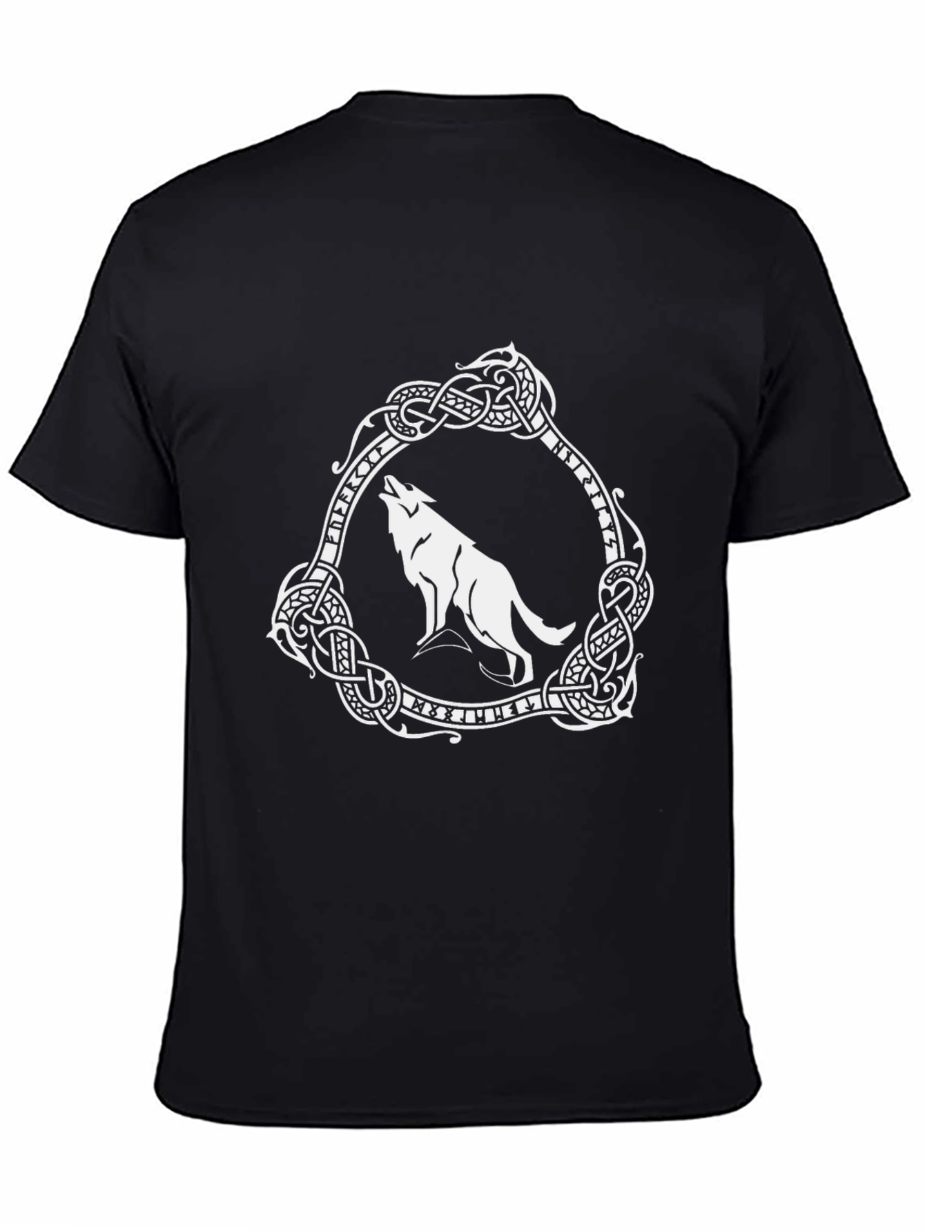 Viking Wolf Graphic Tee - Black