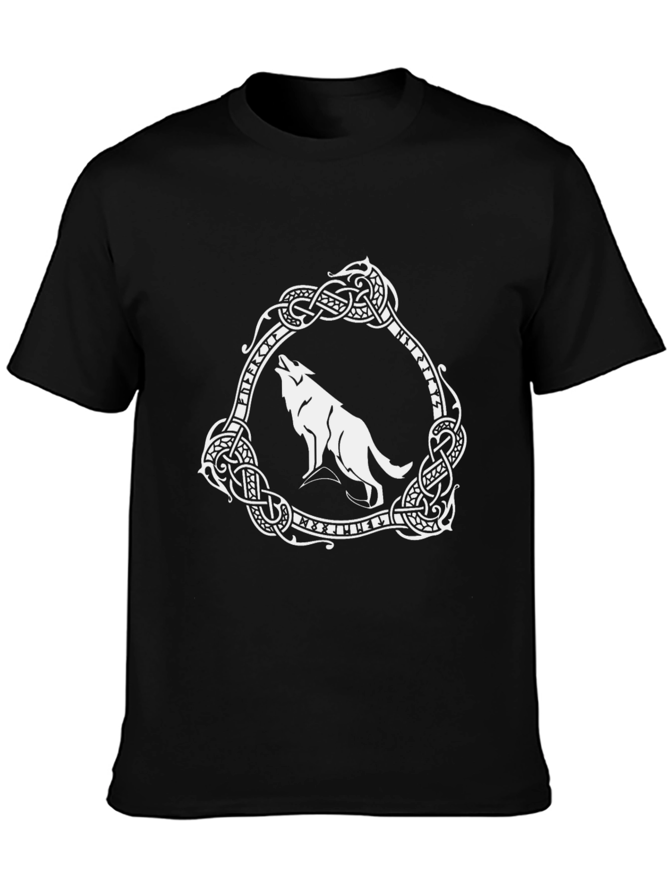 Viking Wolf Graphic Tee - Black
