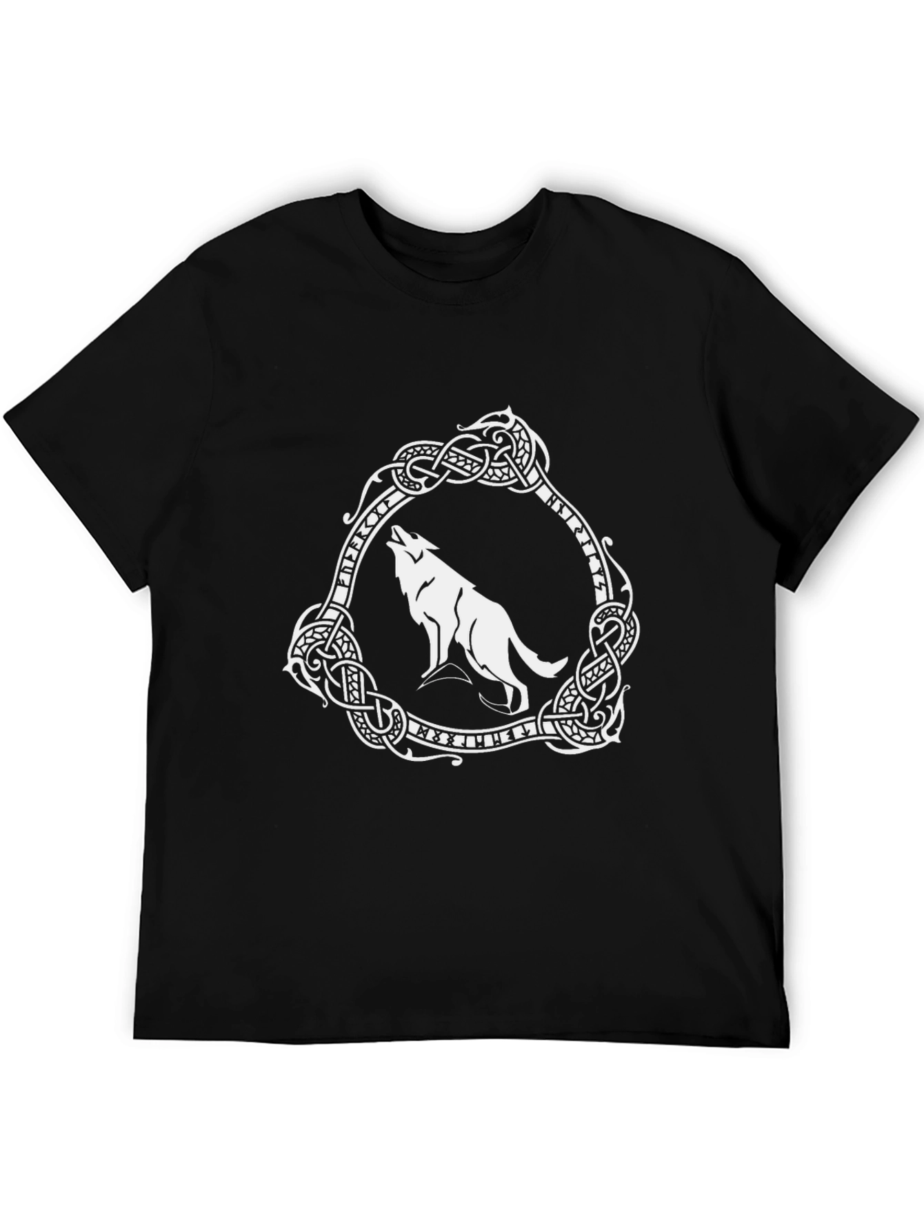 Viking Wolf Graphic Tee - Black