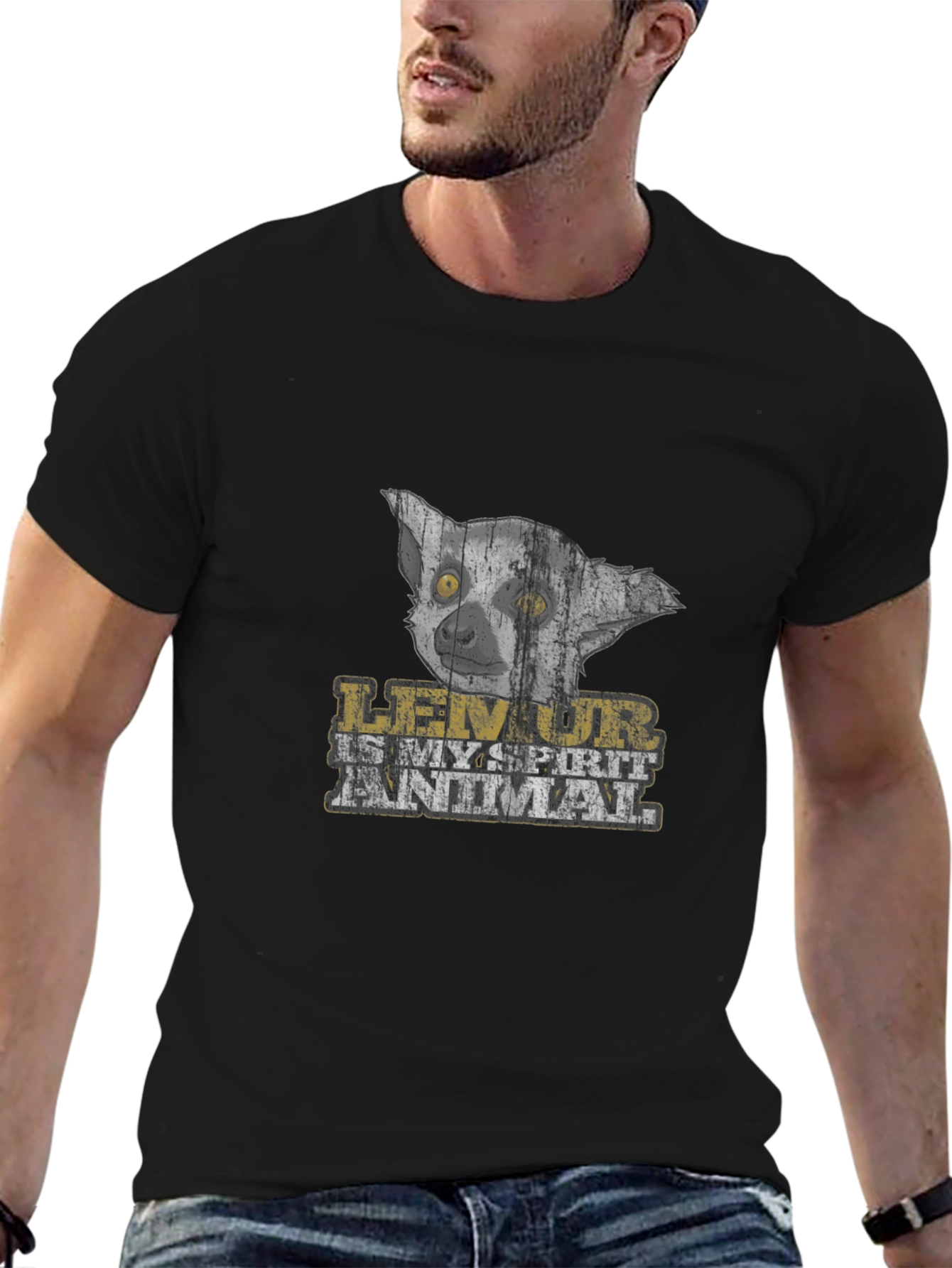 Lemur Spirit Animal Black T-Shirt