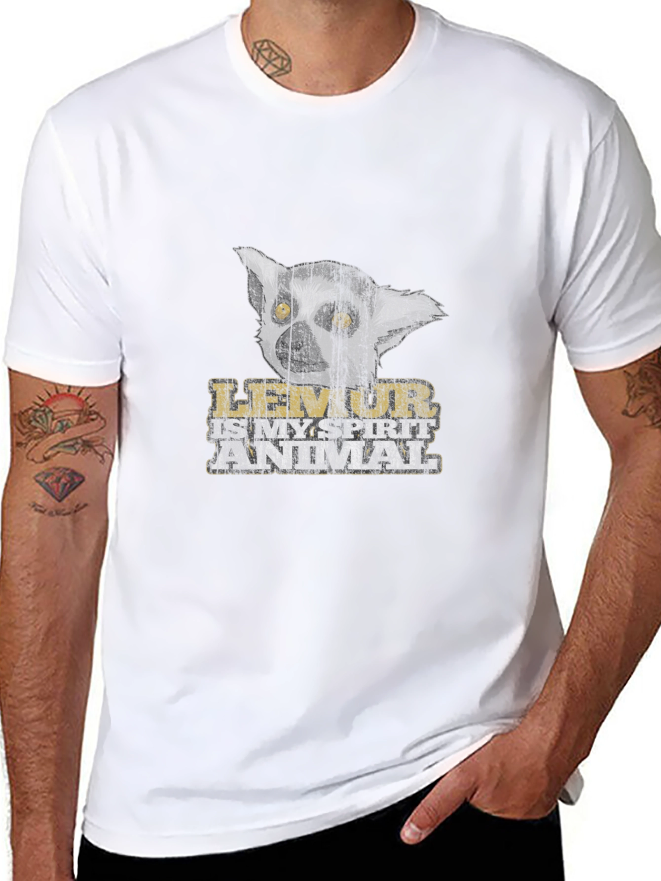 Lemur Spirit Animal Black T-Shirt