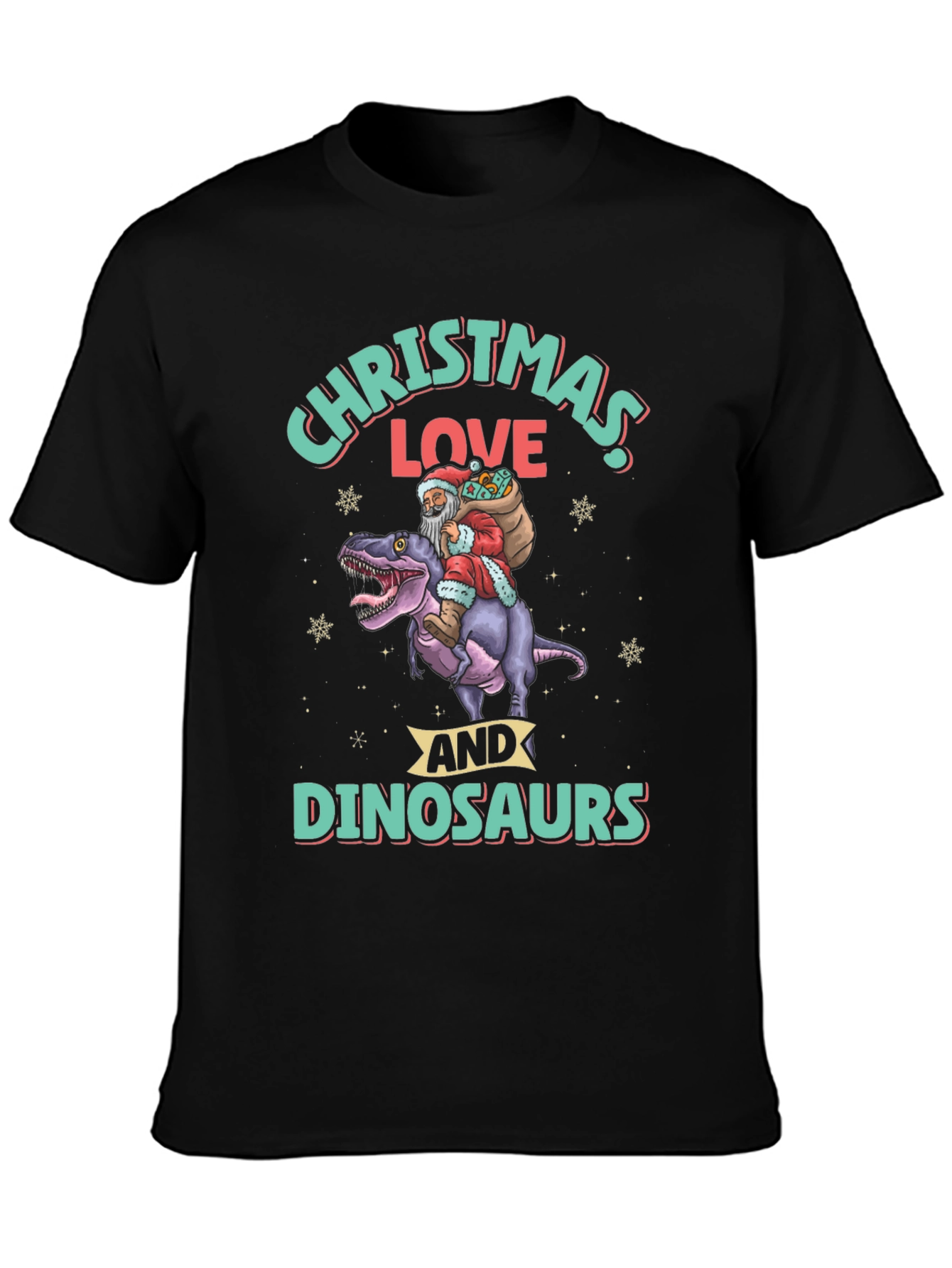 Christmas Love and Dinosaurs T-Shirt
