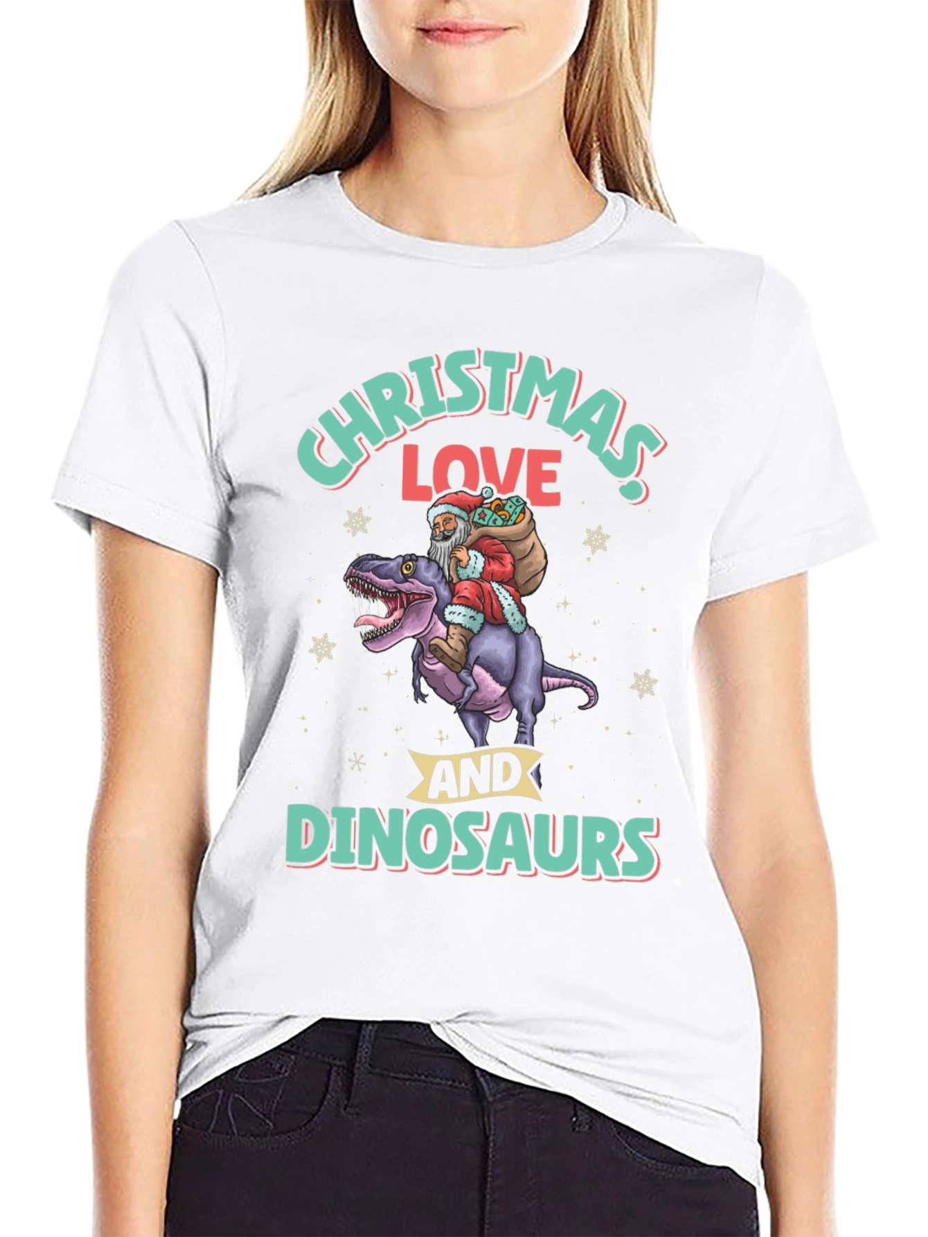 Christmas Love and Dinosaurs T-Shirt