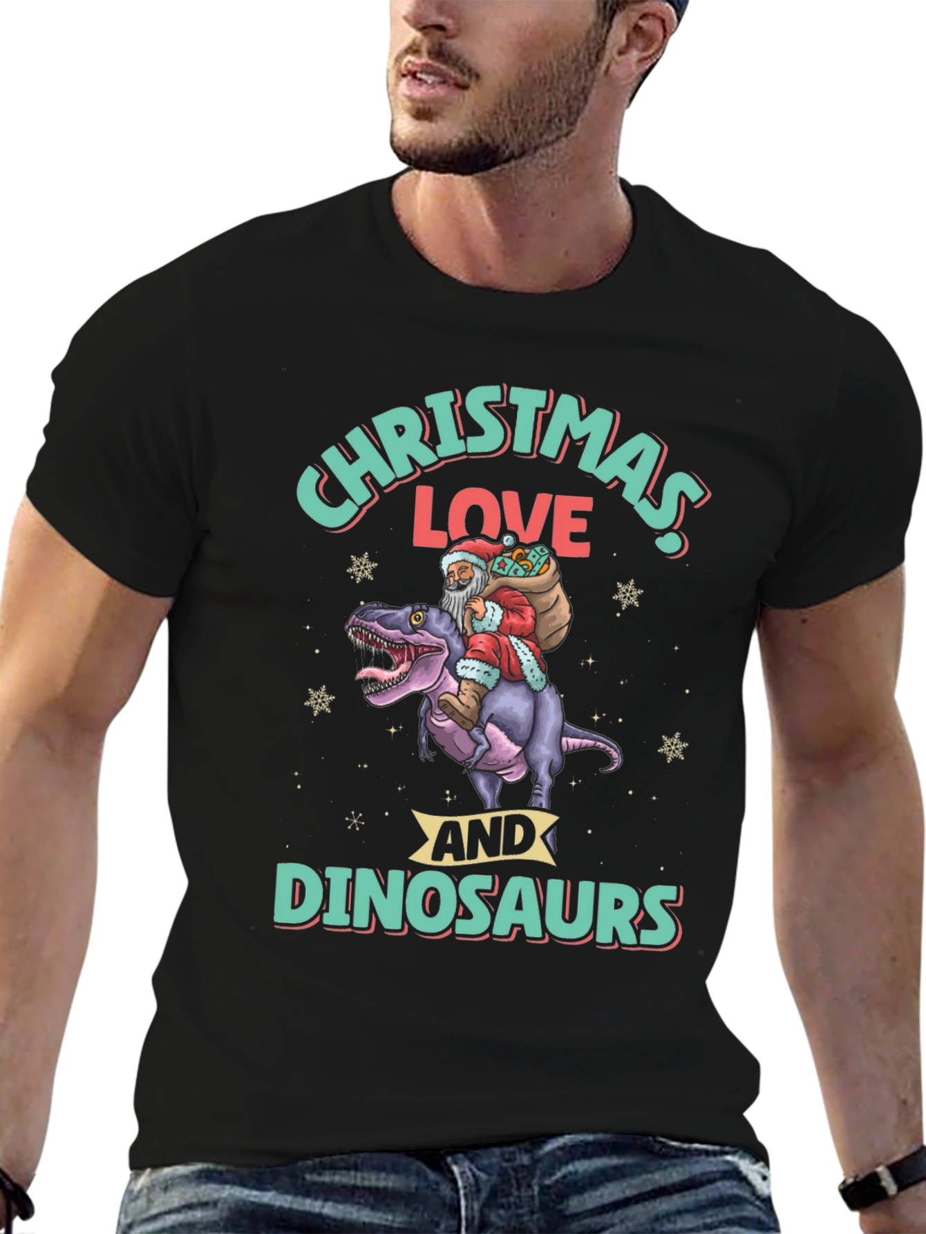 Christmas Love and Dinosaurs T-Shirt