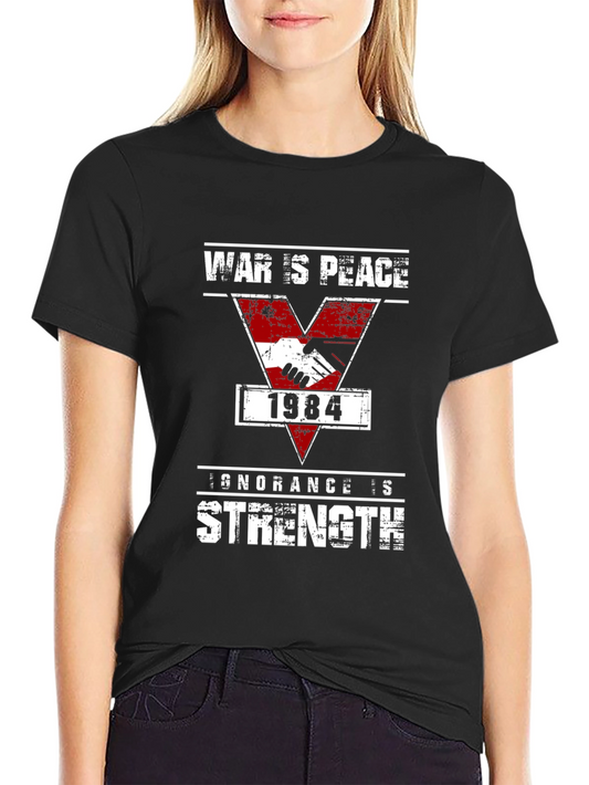 1984 Orwellian Slogan Tee - War is Peace Strength is Ignorance