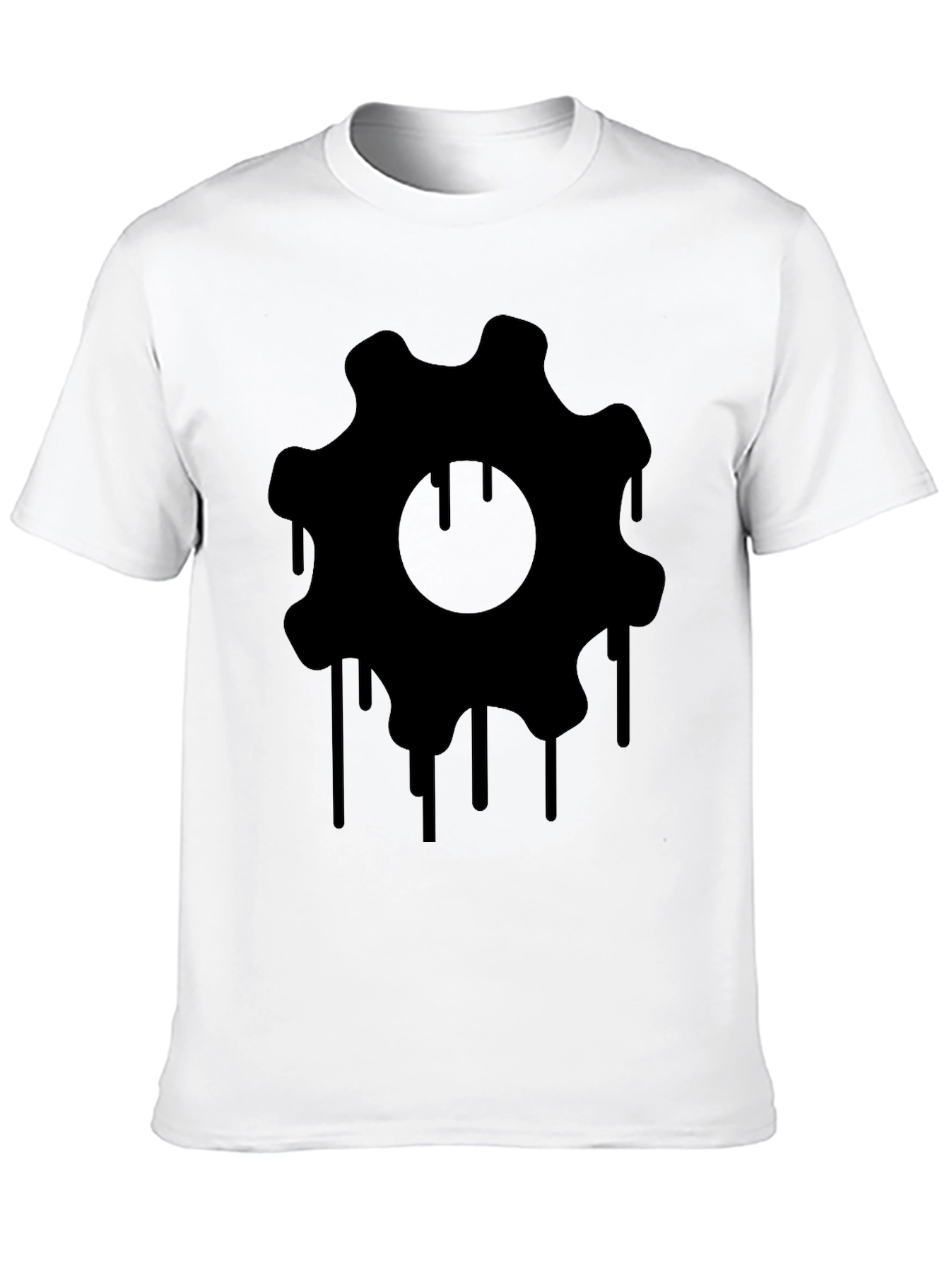 Mens Black Dripping Gear Graphic Tee