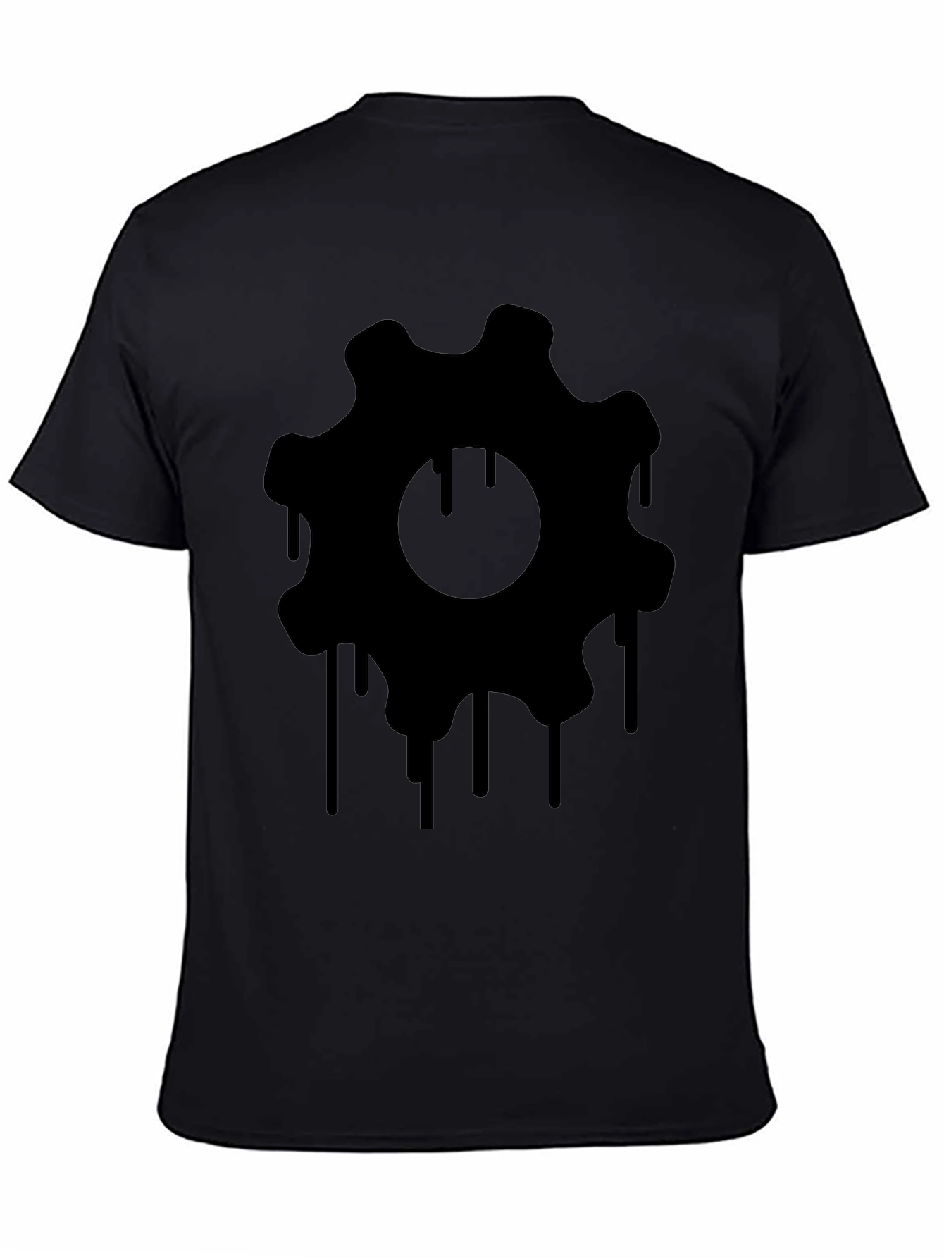 Mens Black Dripping Gear Graphic Tee