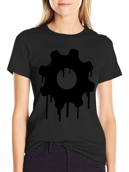 Mens Black Dripping Gear Graphic Tee