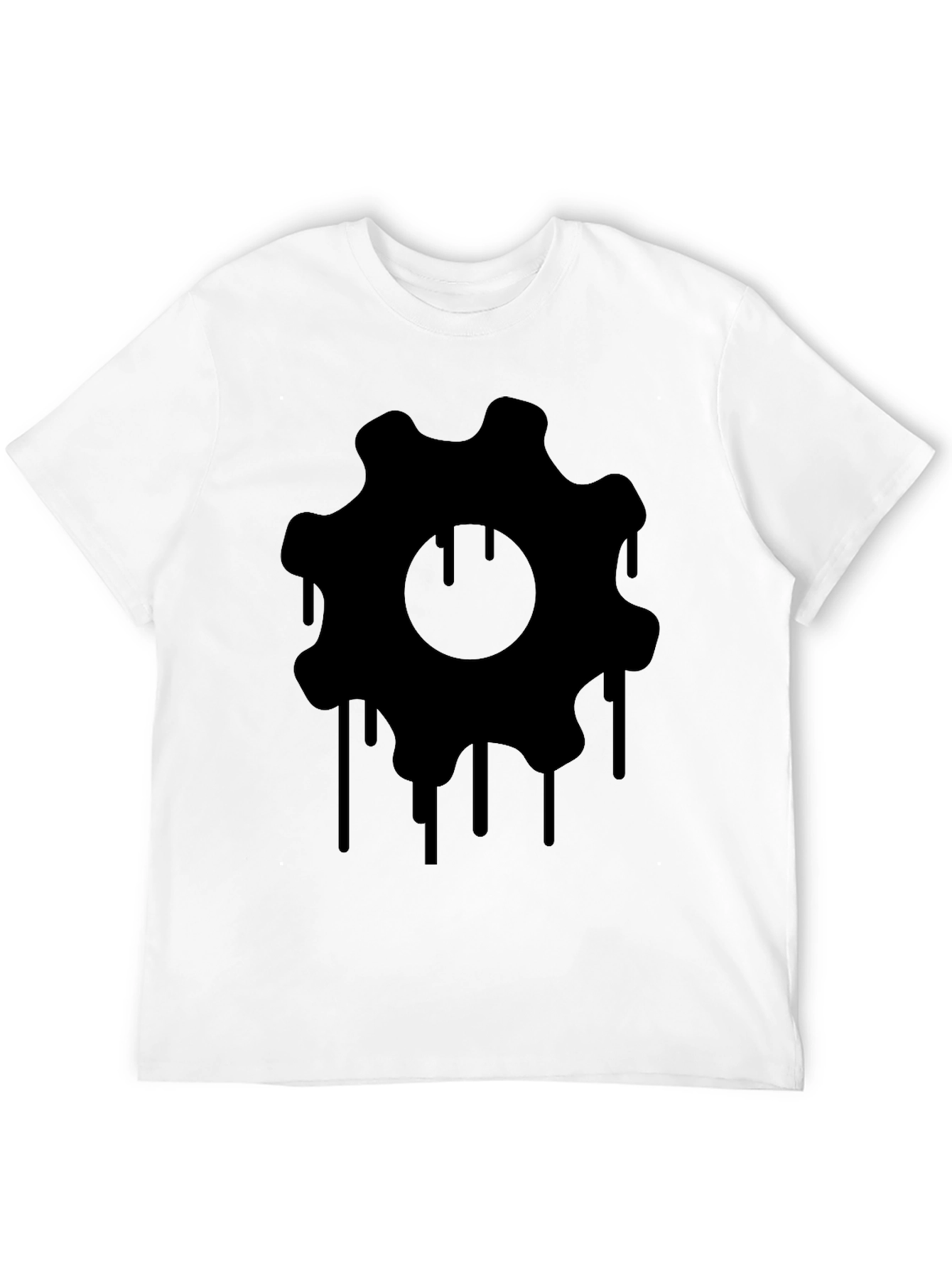 Mens Black Dripping Gear Graphic Tee