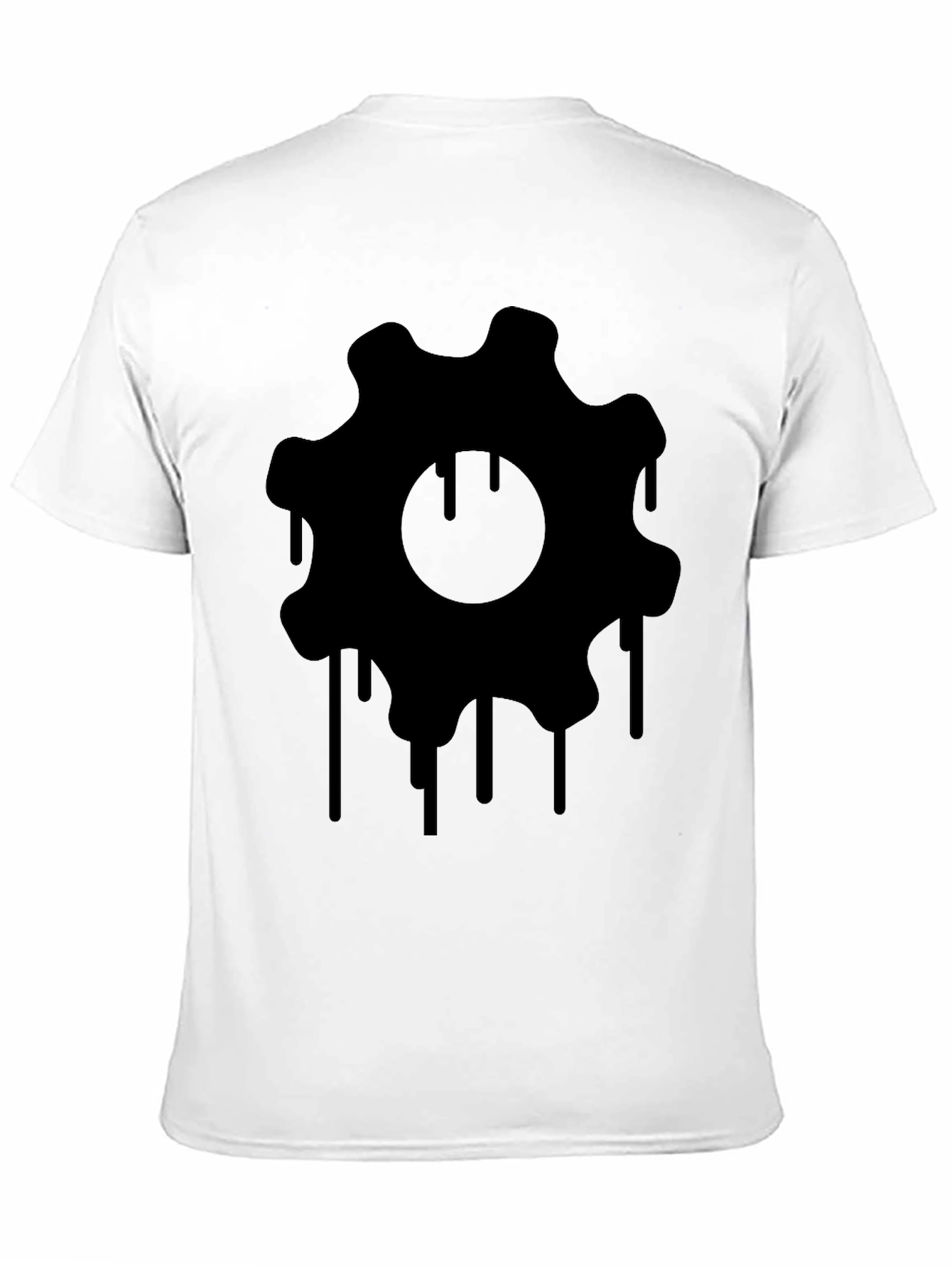 Mens Black Dripping Gear Graphic Tee