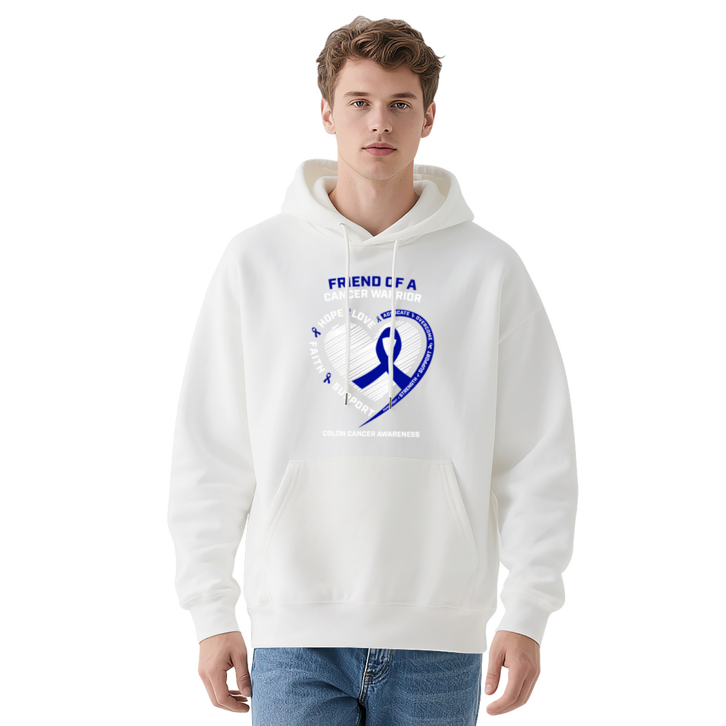 Cancer Awareness Hoodie: Friend Of A Warrior Support Graphic, Comfy Fit