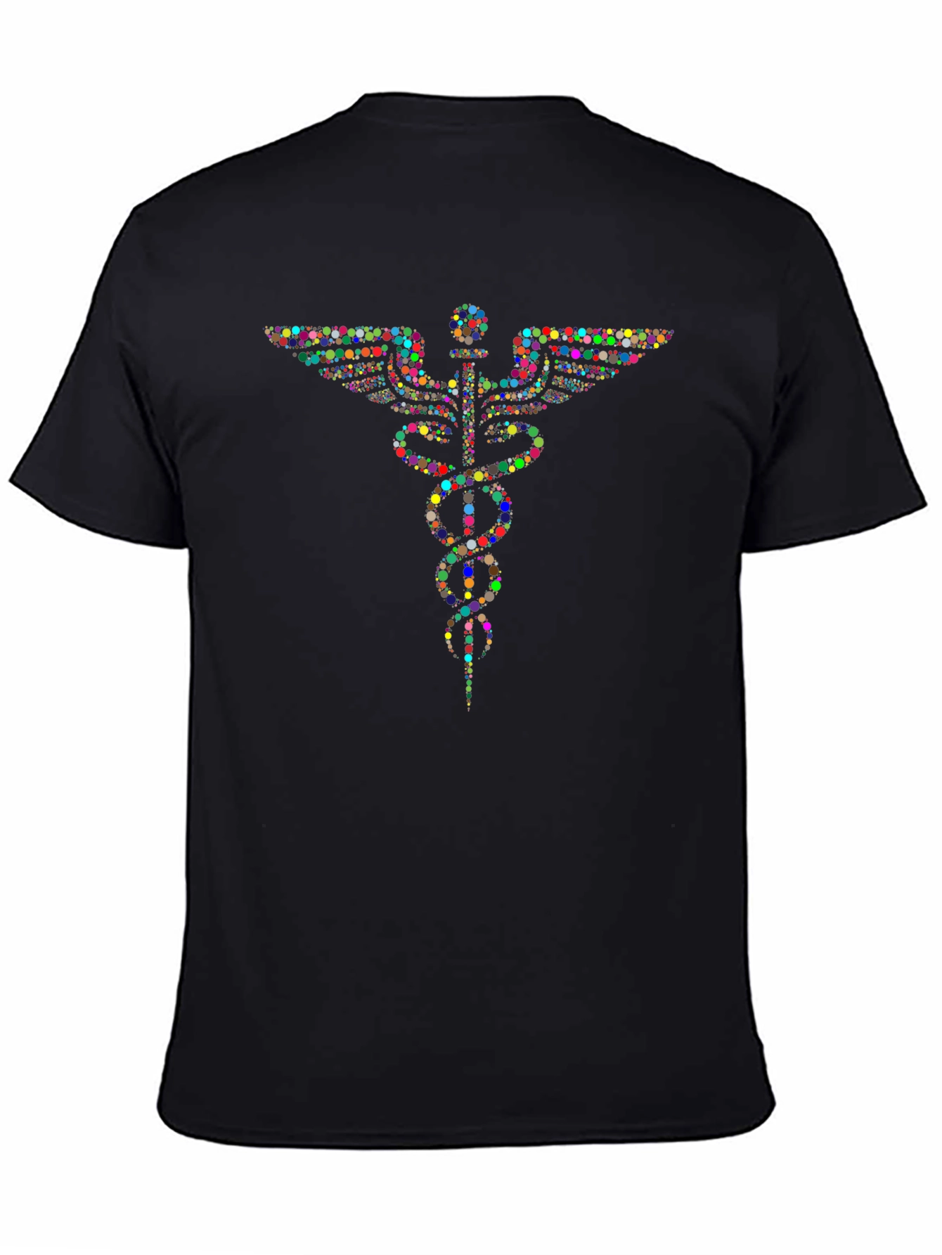 Colorful Caduceus Black T-Shirt