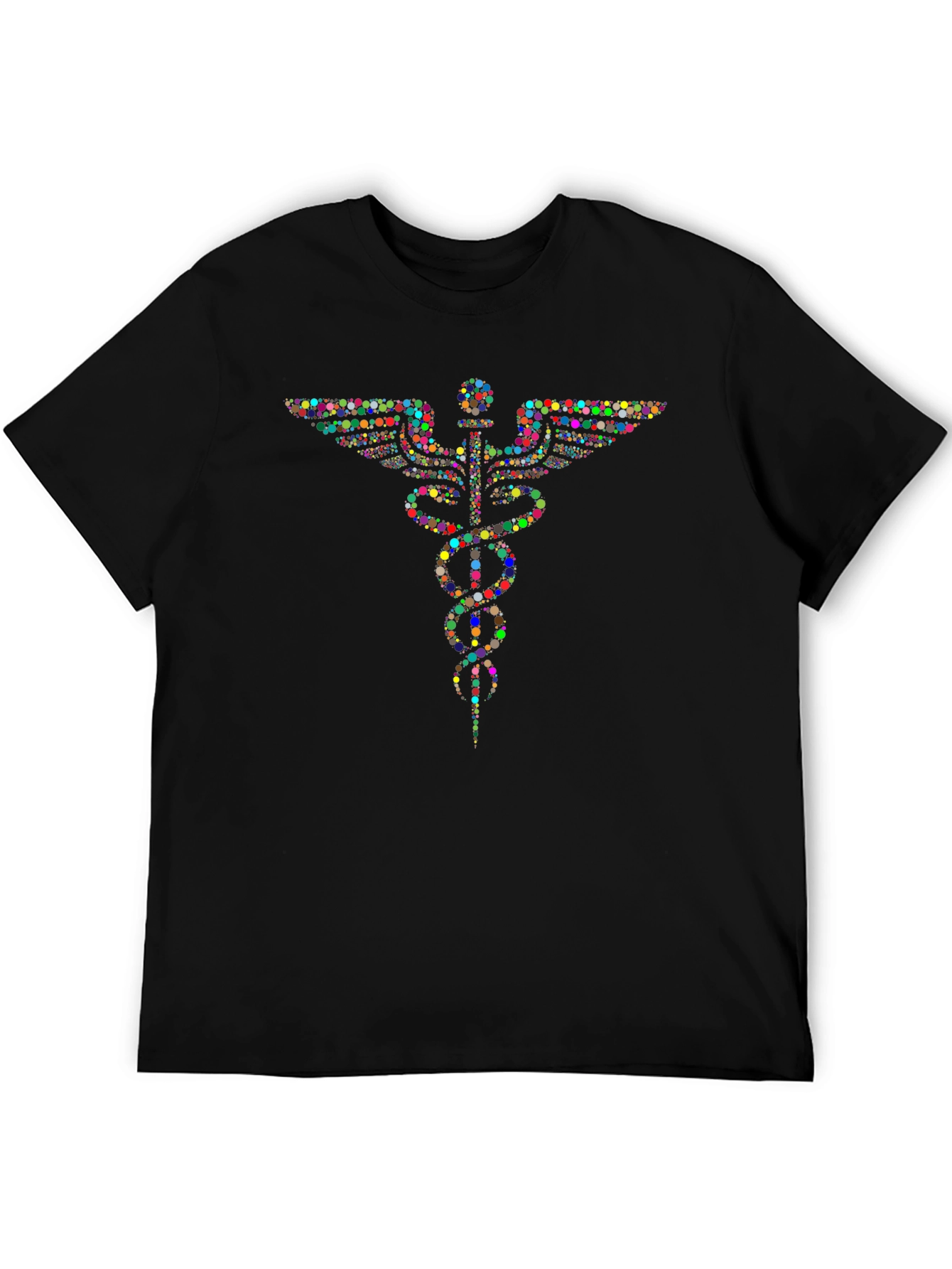 Colorful Caduceus Black T-Shirt