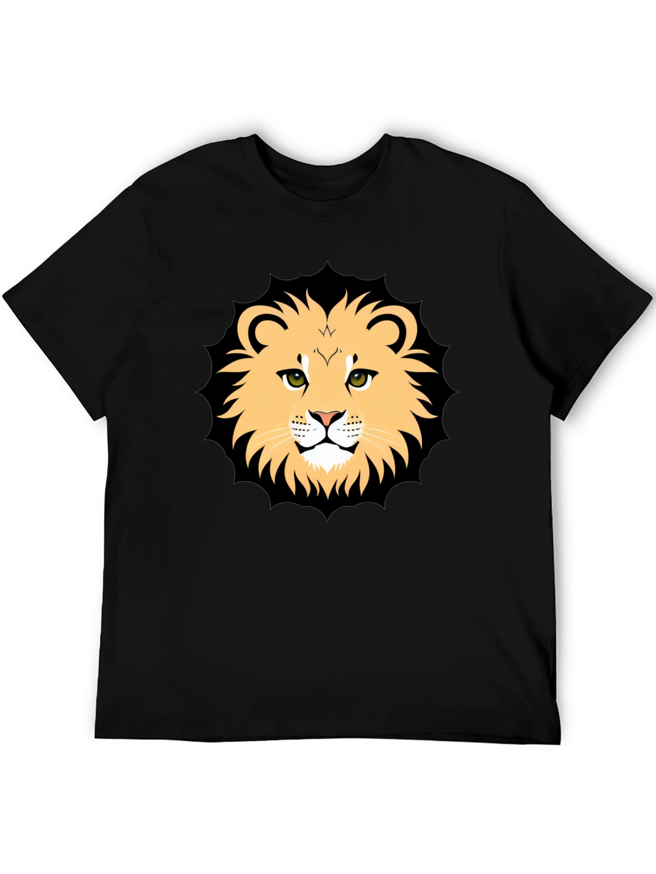 Lion Graphic Black T-Shirt for Men