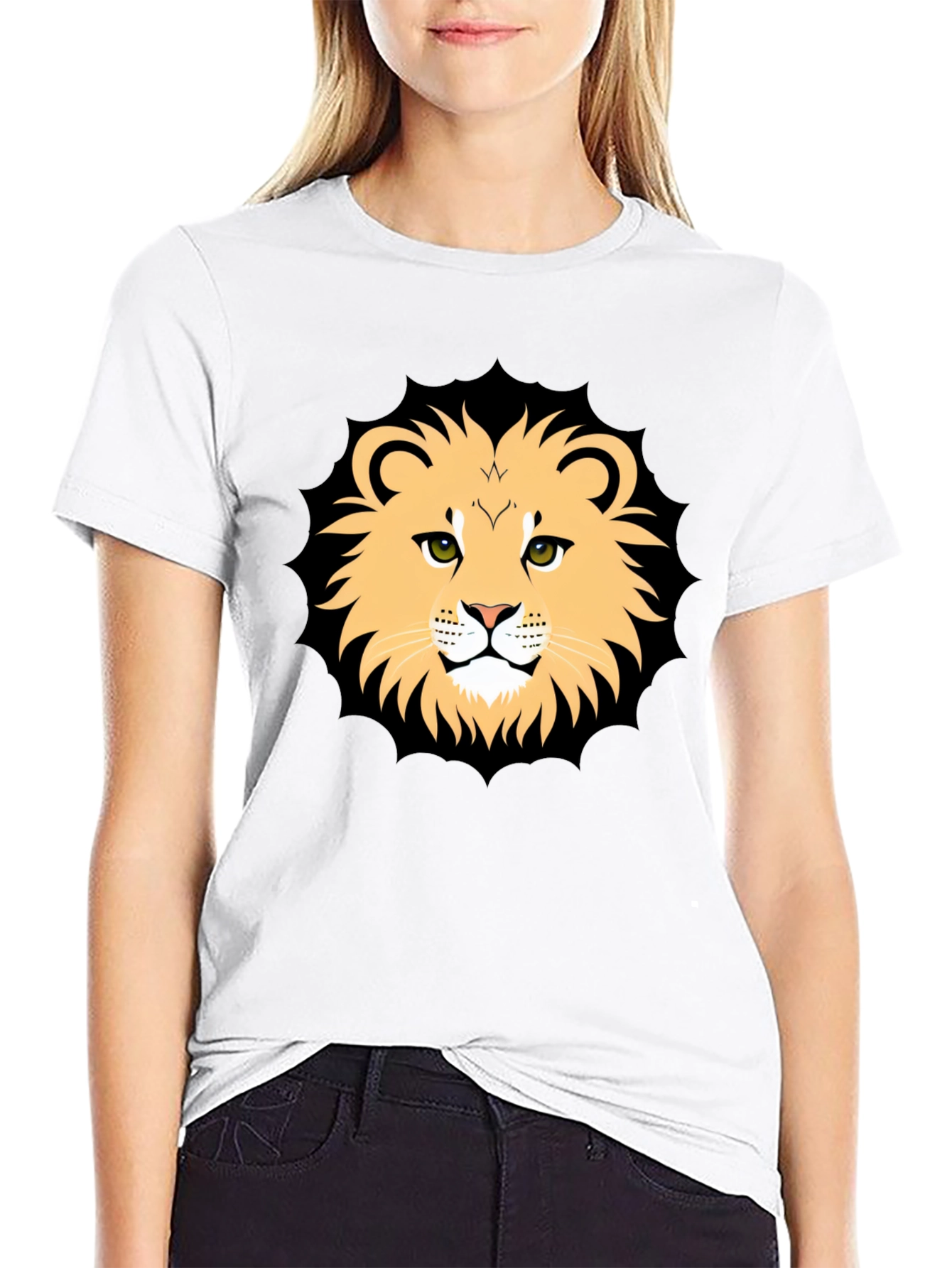 Lion Graphic Black T-Shirt for Men