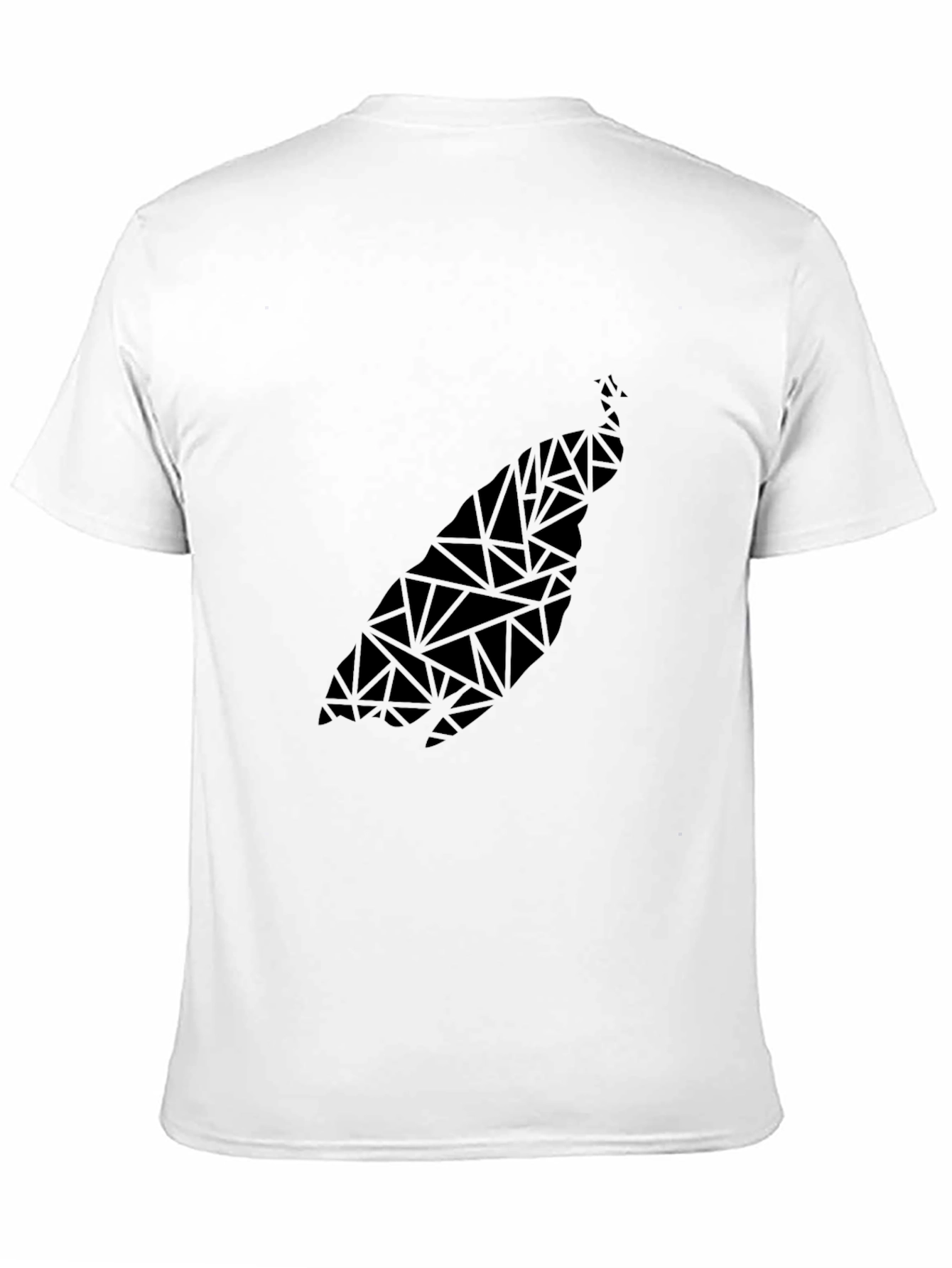 Geometric Peacock Print Black T-Shirt
