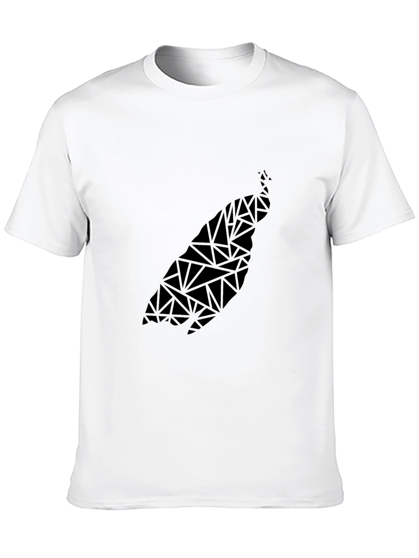 Geometric Peacock Print Black T-Shirt