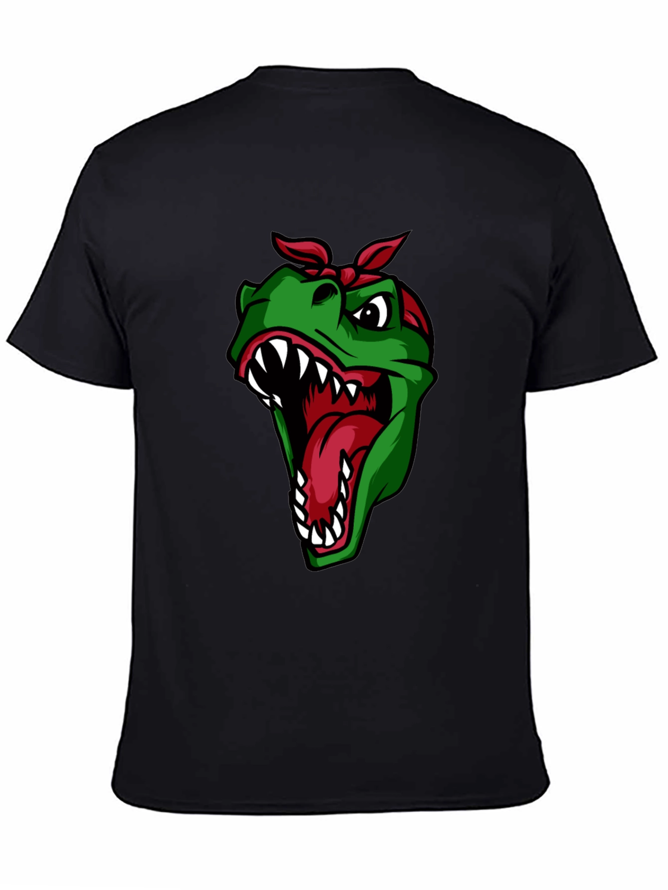 Bandana Dino Graphic Tee - Black Cotton T-Shirt