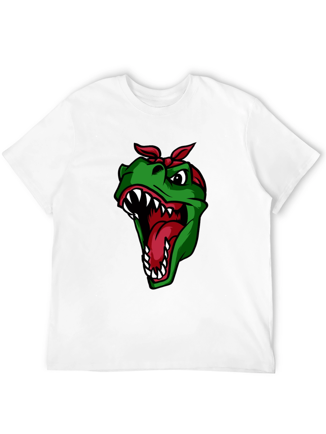 Bandana Dino Graphic Tee - Black Cotton T-Shirt
