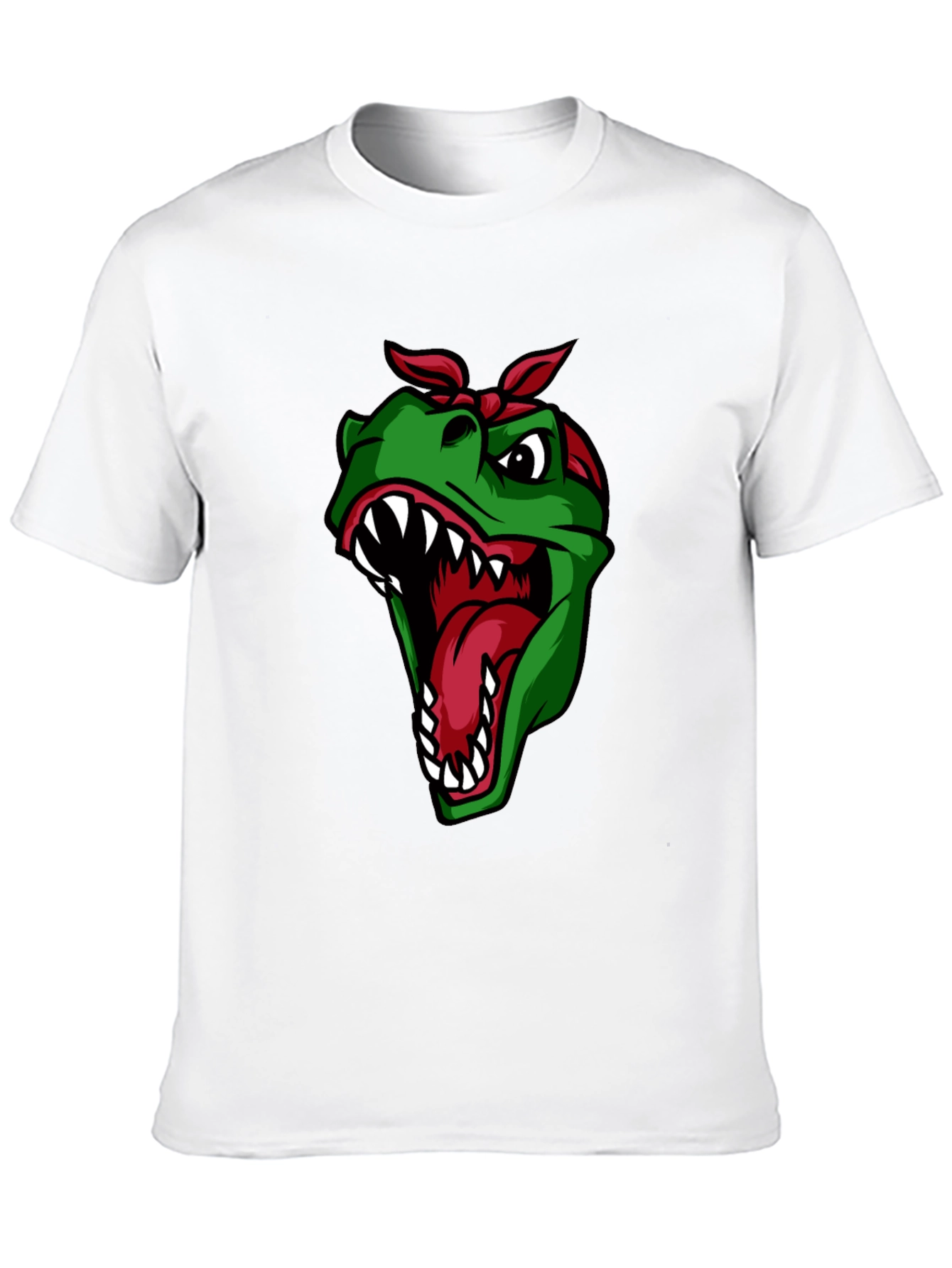 Bandana Dino Graphic Tee - Black Cotton T-Shirt