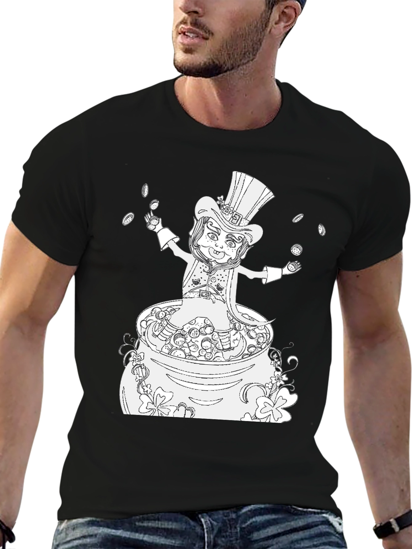 St. Patricks Day Graphic T-Shirt - Lucky Leprechaun