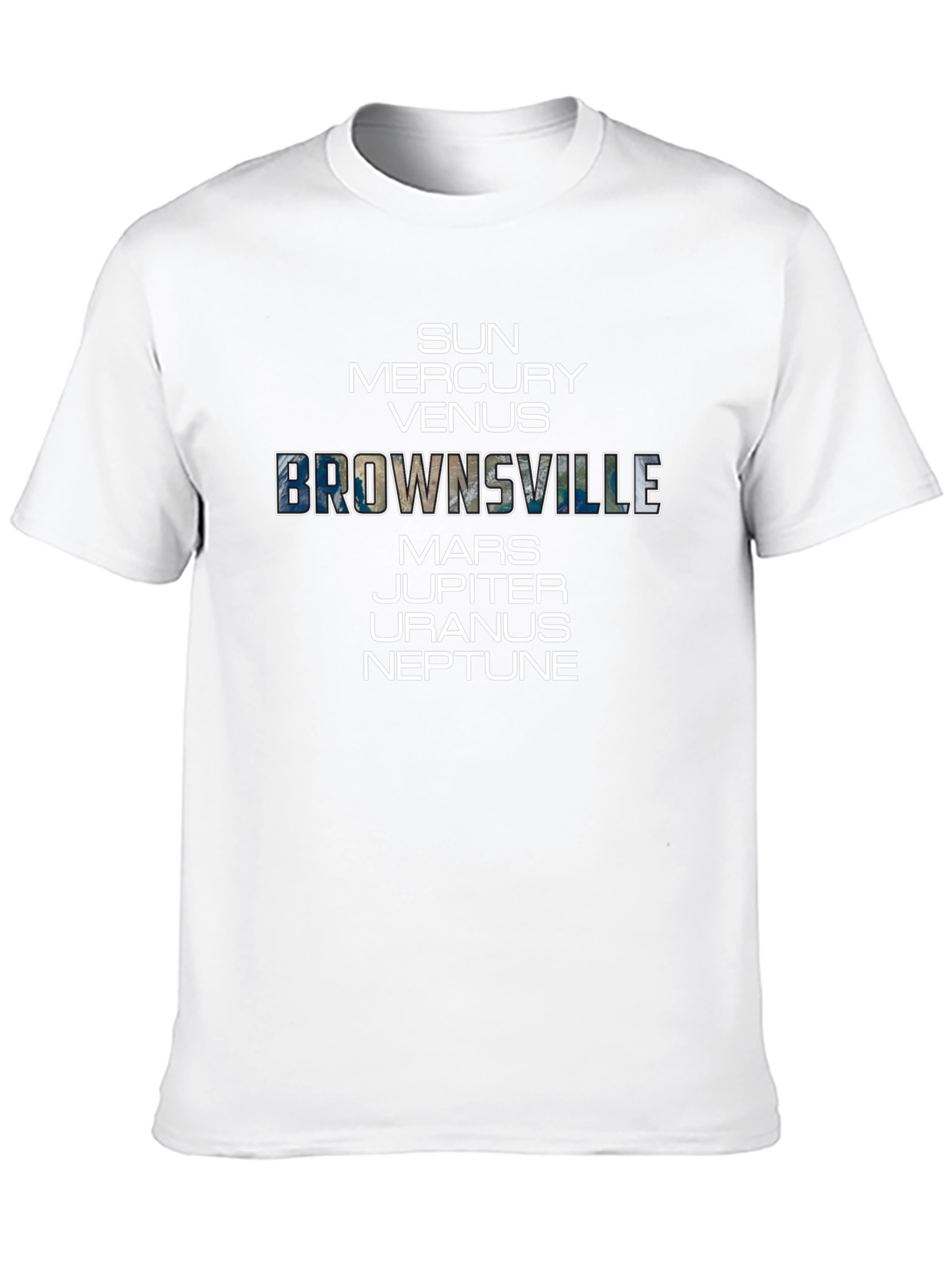 Brownsville Planets Graphic Tee - Black Cotton Blend T-Shirt