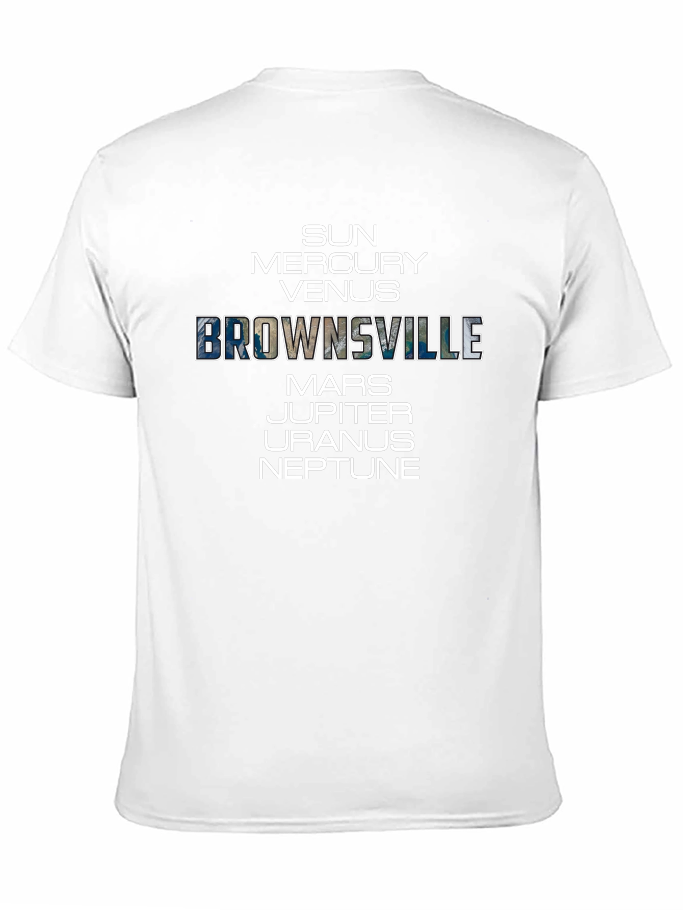 Brownsville Planets Graphic Tee - Black Cotton Blend T-Shirt