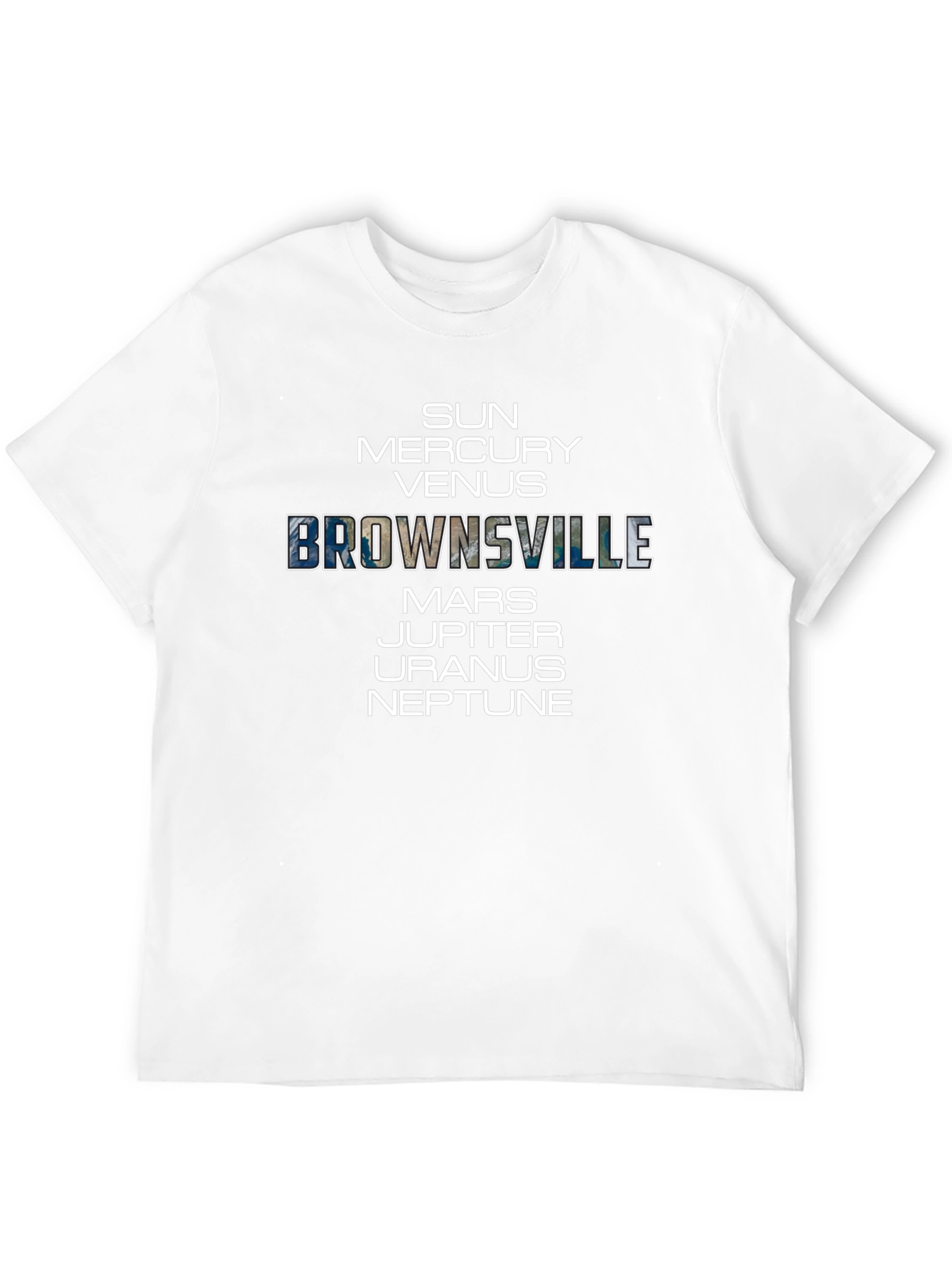 Brownsville Planets Graphic Tee - Black Cotton Blend T-Shirt