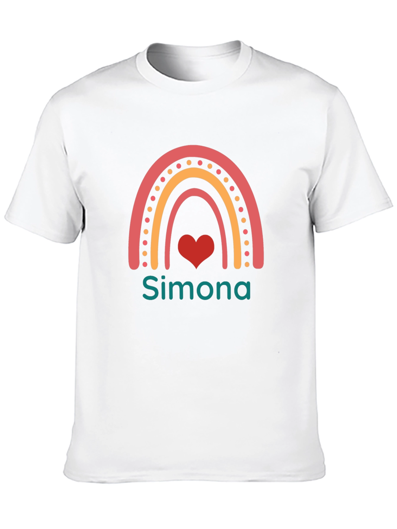 Simona Rainbow Heart Graphic T-Shirt