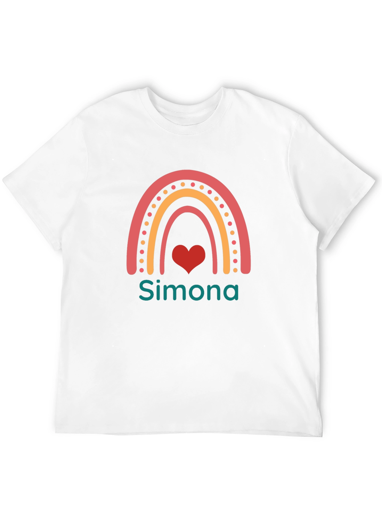 Simona Rainbow Heart Graphic T-Shirt