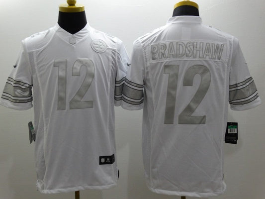 Men's Pittsburgh Steelers Terry Bradshaw #12 White Game Jerseys