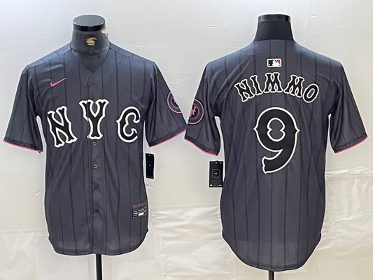 Men's New York Mets Brandon Nimmo #9 Graphite 2024 City Connect Limited Player Jerseys