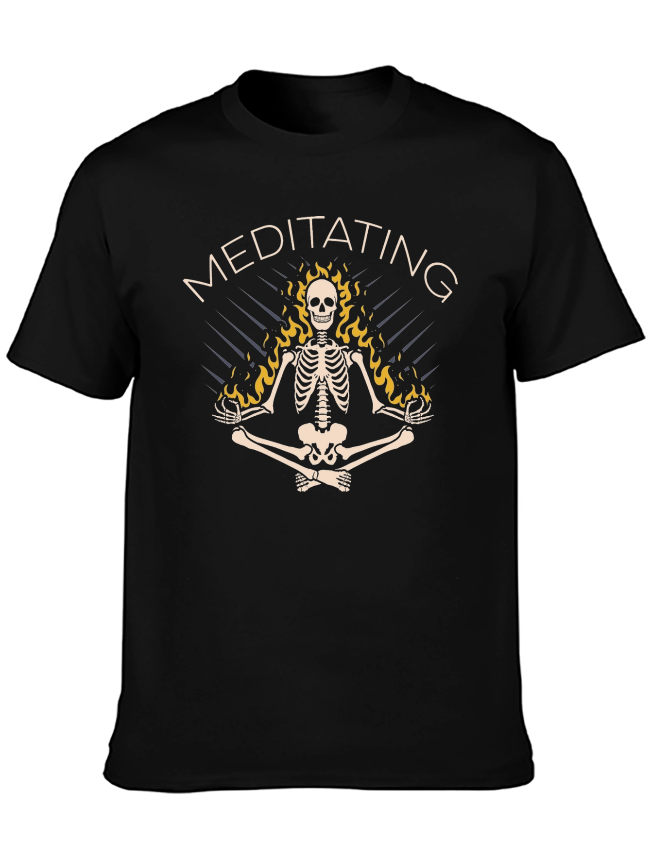 Meditating Skeleton Graphic T-Shirt