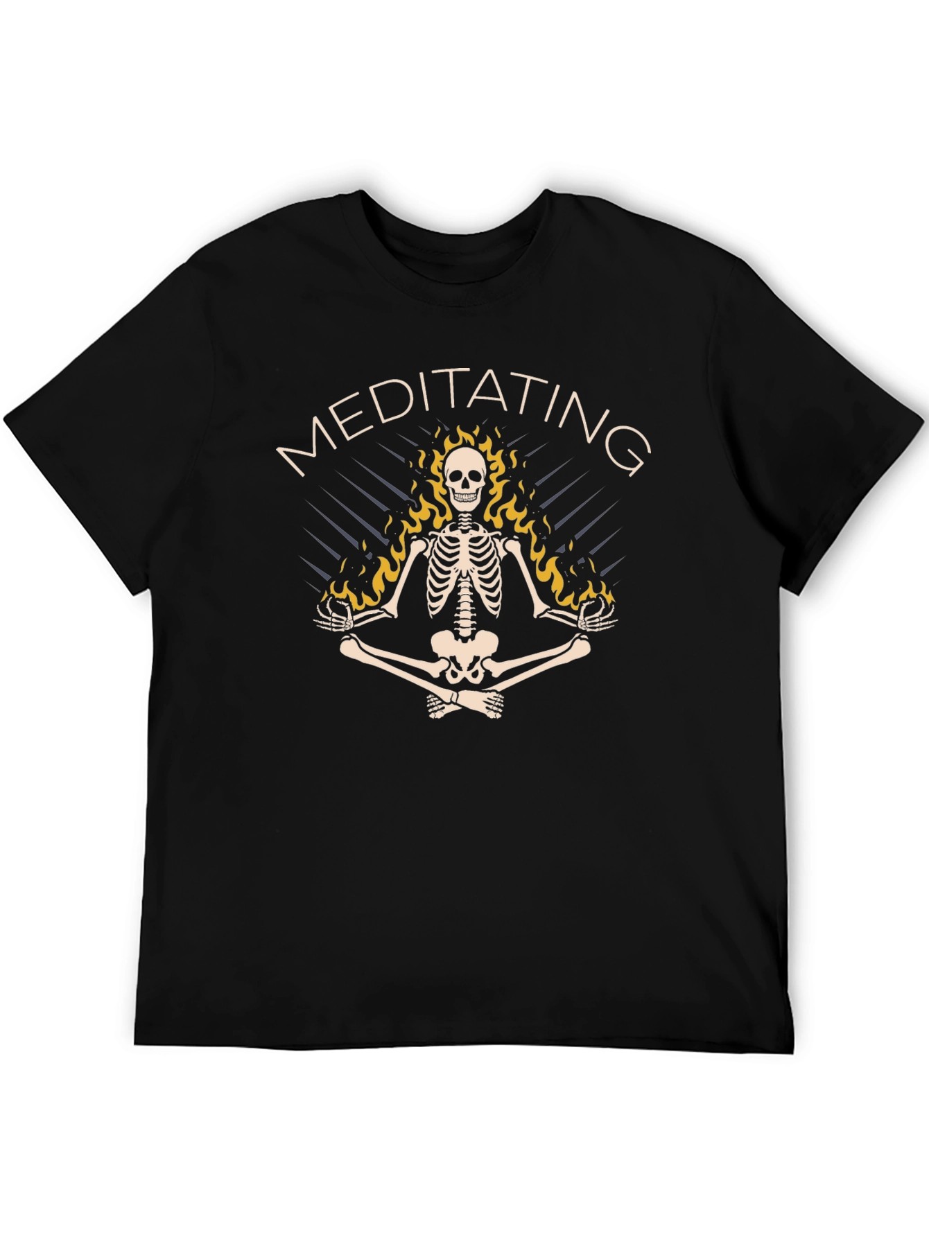 Meditating Skeleton Graphic T-Shirt