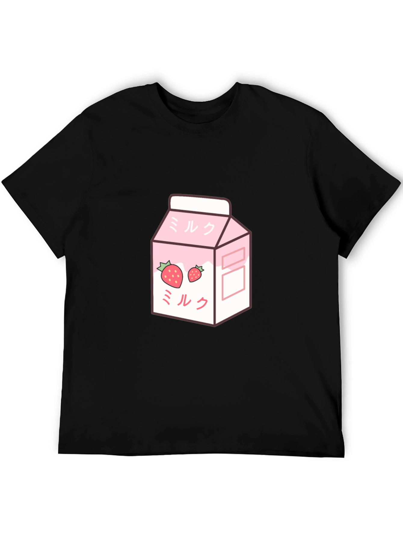 Strawberry Milk T-Shirt - Kawaii Style Black Tee